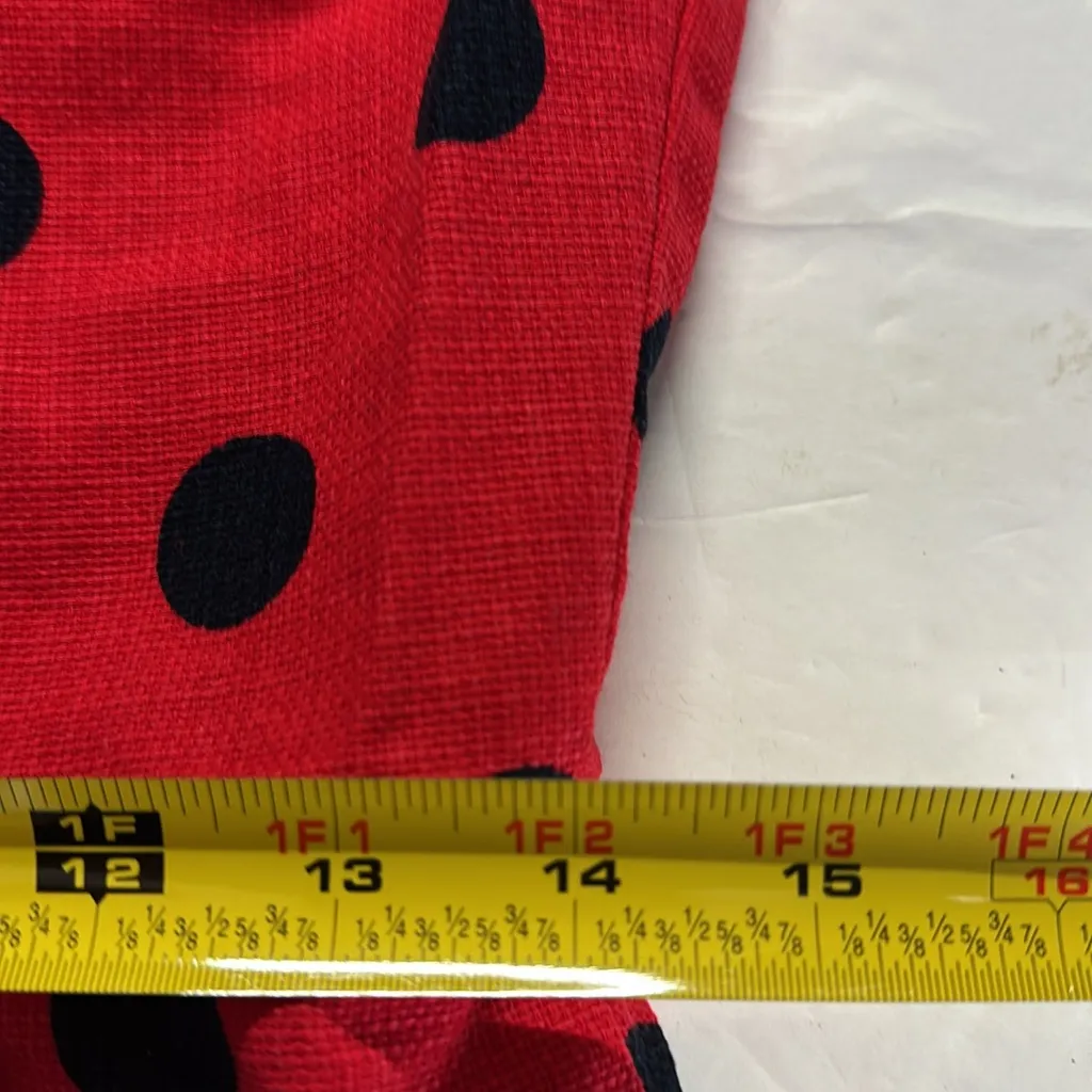 J. Crew Factory Red Dress with Navy Dots structured sleeveless above knee office Size 6 - Image 13