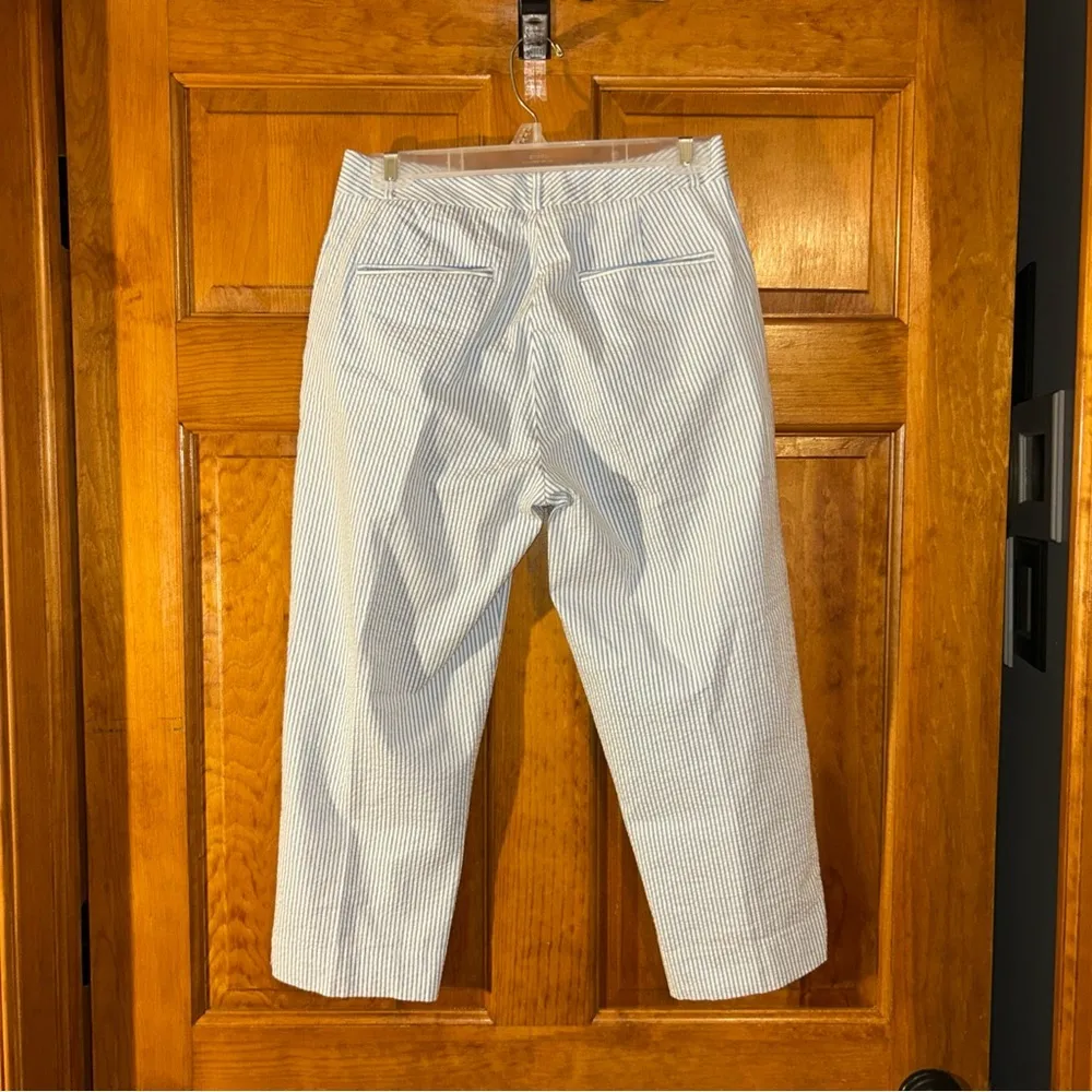 Fairway & Greene Women’s Bl/Wh Striped Seersucker Capri Golf Pants Sz 4 - Image 4