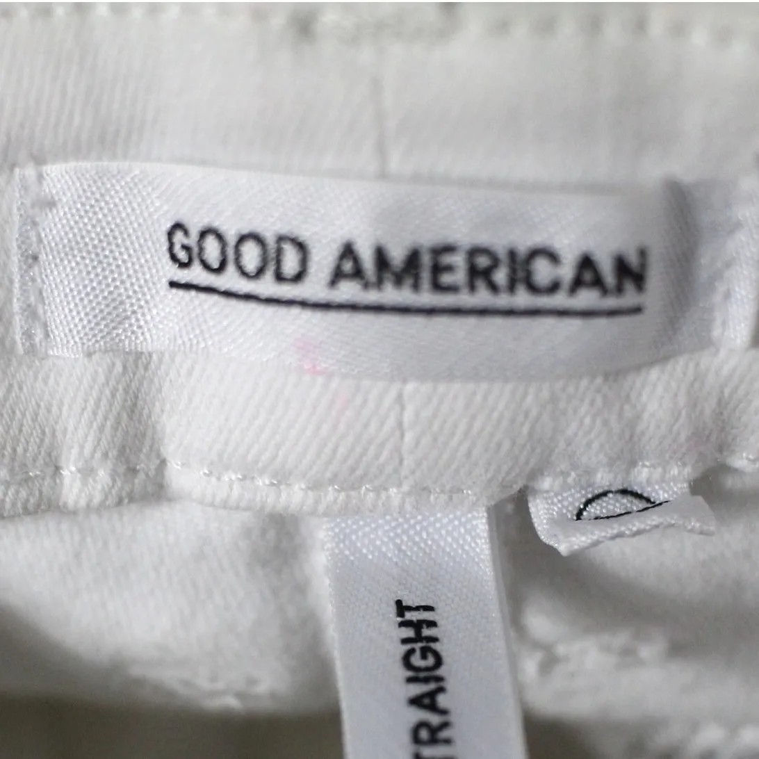 Good American Always Fits Good Classic Slim Straight Jean Size 2/26 Raw Hem - Image 3