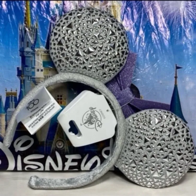 Disney Parks 100th anniversary silver Minnie Mouse ears NWT - Image 2