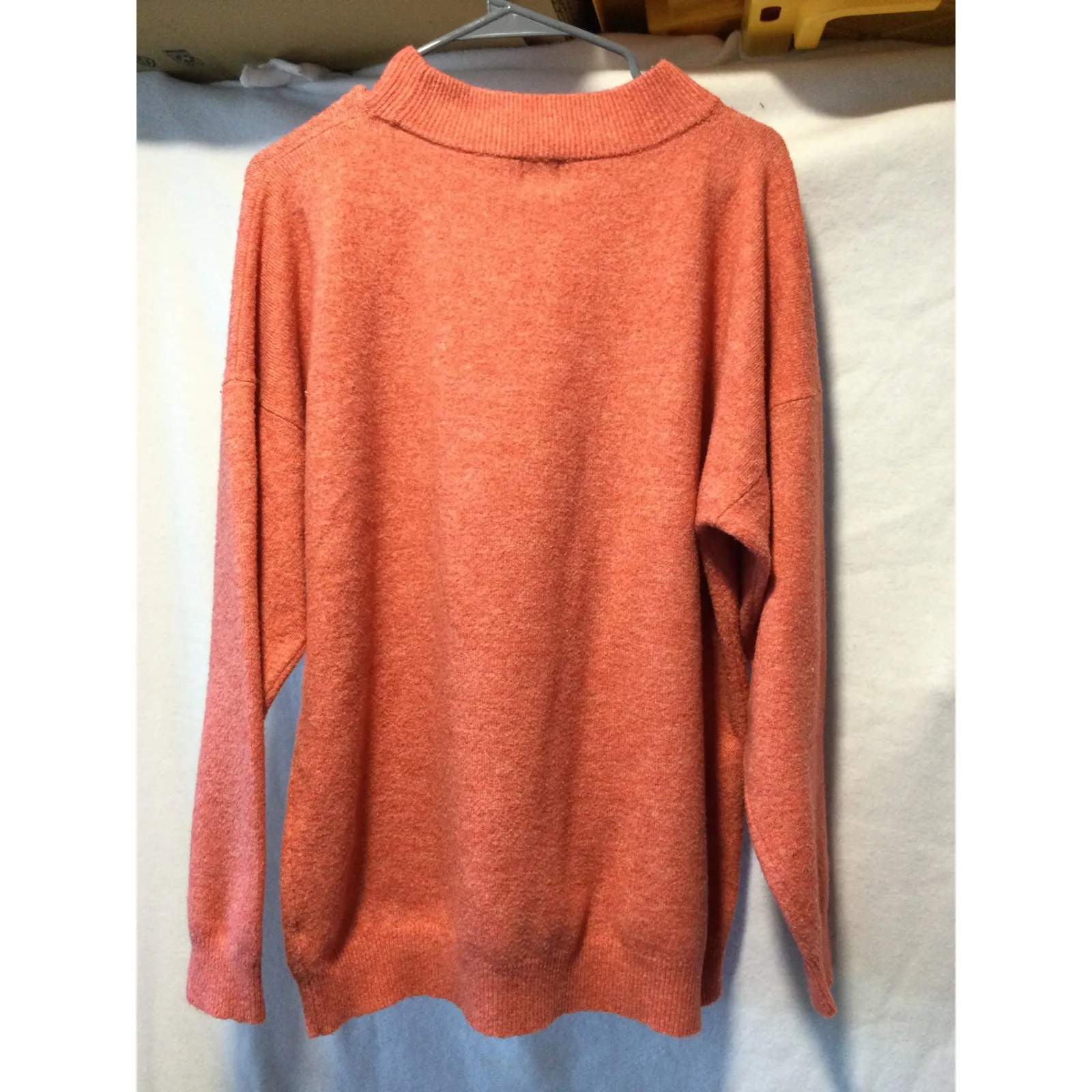 Orange Mock Neck‎ Cozy Knit Sweater Long Sleeve Casual Everyday Comfort Size M - Image 3