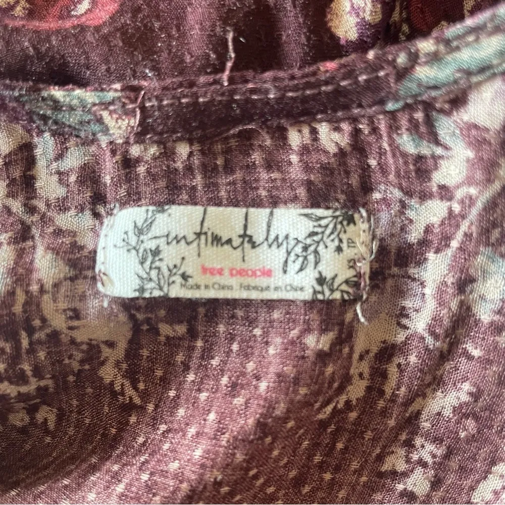 Free People Intimately Boho Chic Paisley Floral Drop Waist Mini Tank Dress XS - Image 4