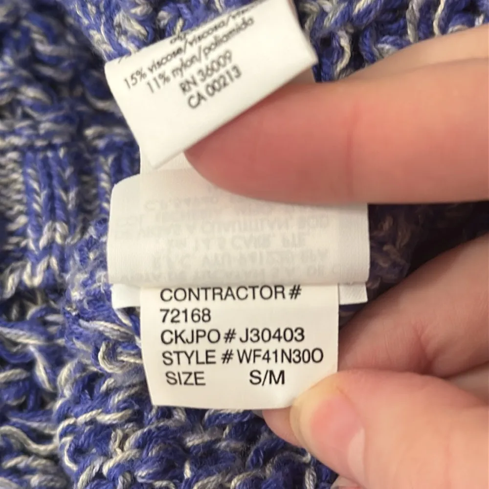 Calvin Klein Jeans Open Stitch Round neckline short sleeves Sweater size S / M Gray Size M - Image 9