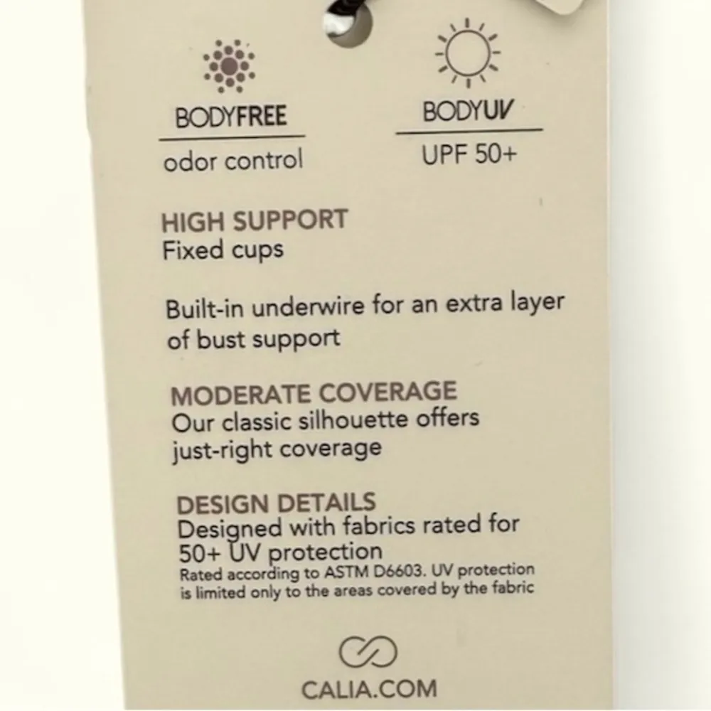 Calia BodyFree and BodyUV Swim Tank Top Black Size M - Image 3