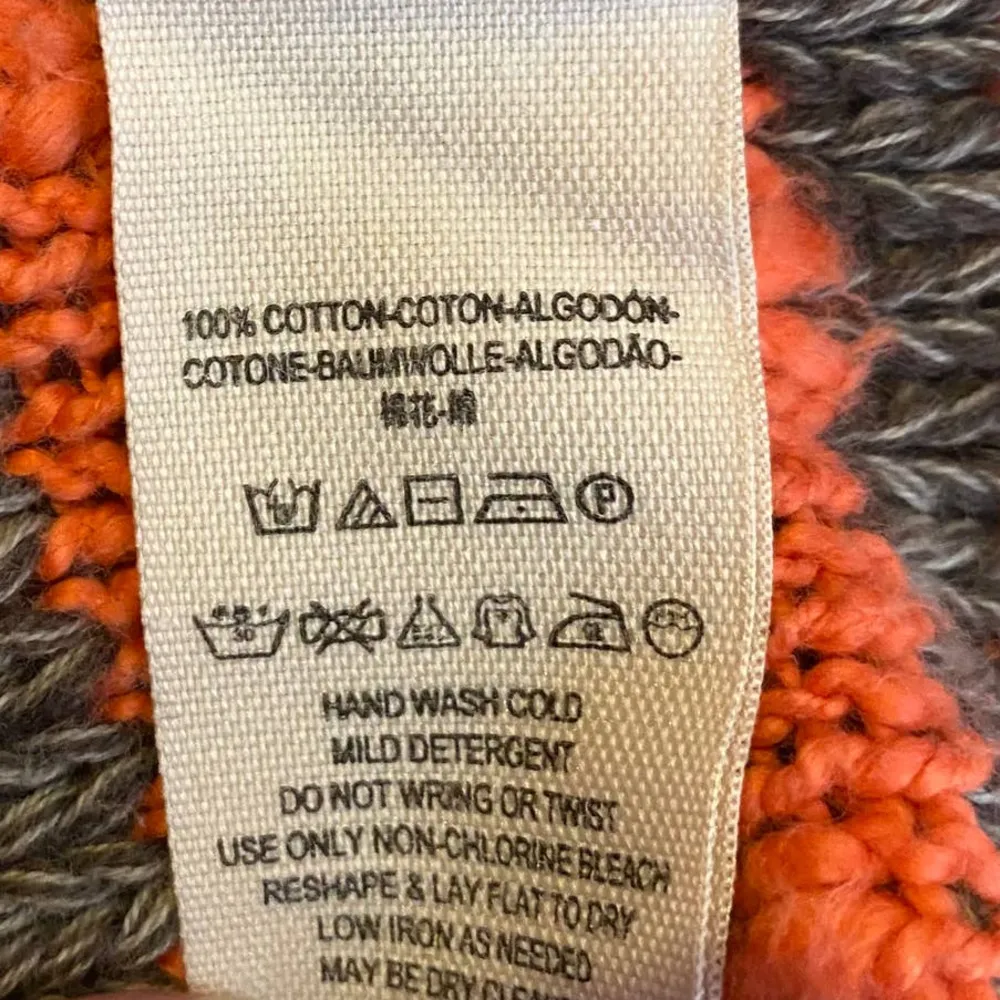 Free People Sweater Striped Crochet Knit Boatneck Cotton Long Sleeve Coral XS - Image 9