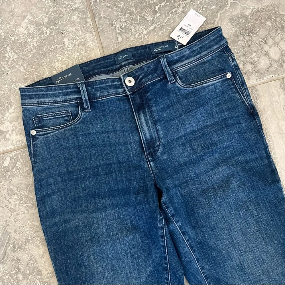 J.Jill Denim Authentic Fit Slim Ankle Jeans, Neptune Wash Size 10 NWT (Sold Out) - Image 5