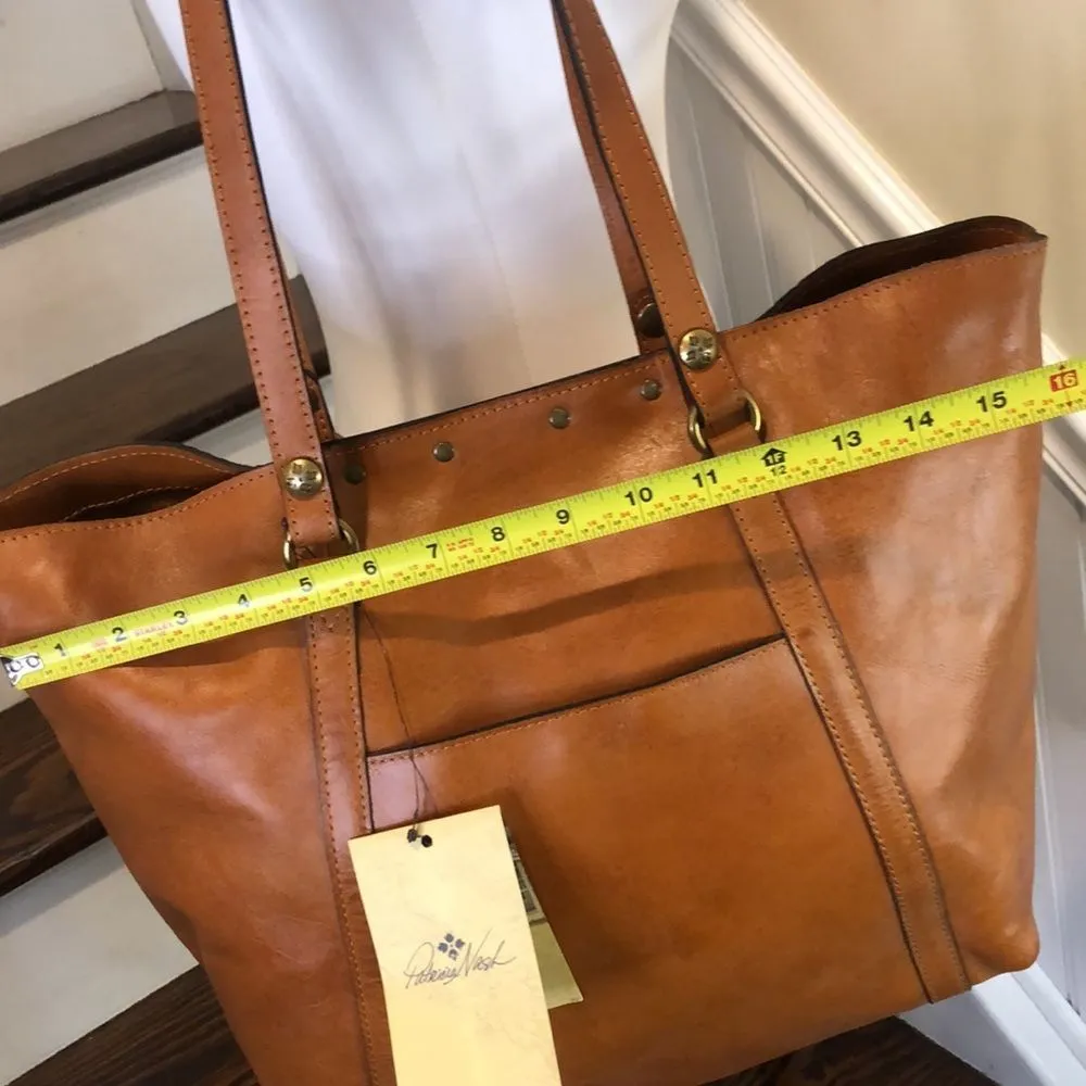 Burnished Tooled Benvenuto Gold Leather Tote Shoulder Bag NWOT - Image 9