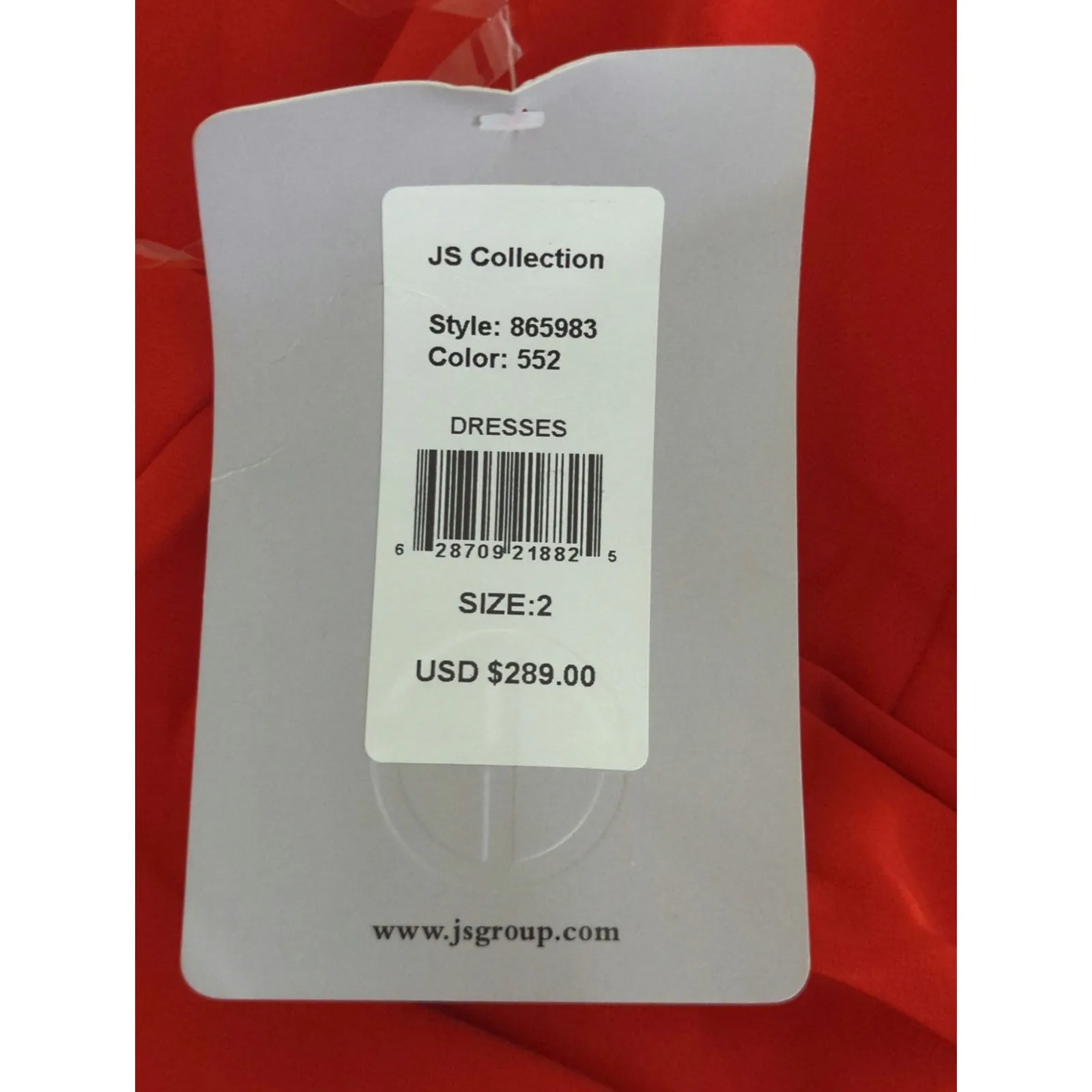 JS Collections Red Ruched Back V Neck Party Dress Women 2‎ NWT Valentine Holiday - Image 13