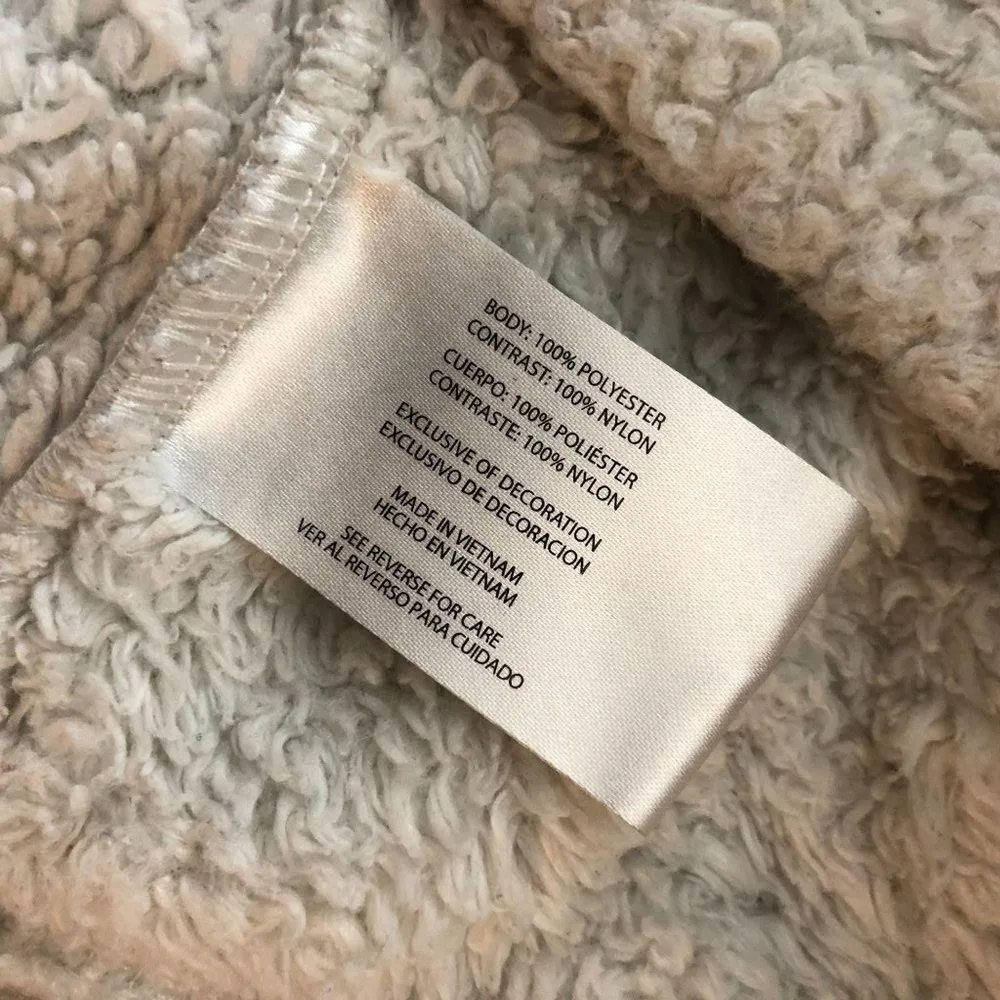 Eddie Bauer Womens Fleece Pullover 1/4 Snap Button Pockets Fuzzy Gray M - Image 4