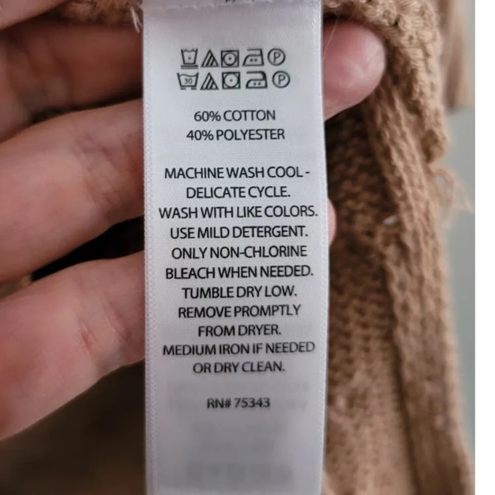 Cupcakes and Cashmere Braided Knit Sweater Vest Tan Medium - Image 4