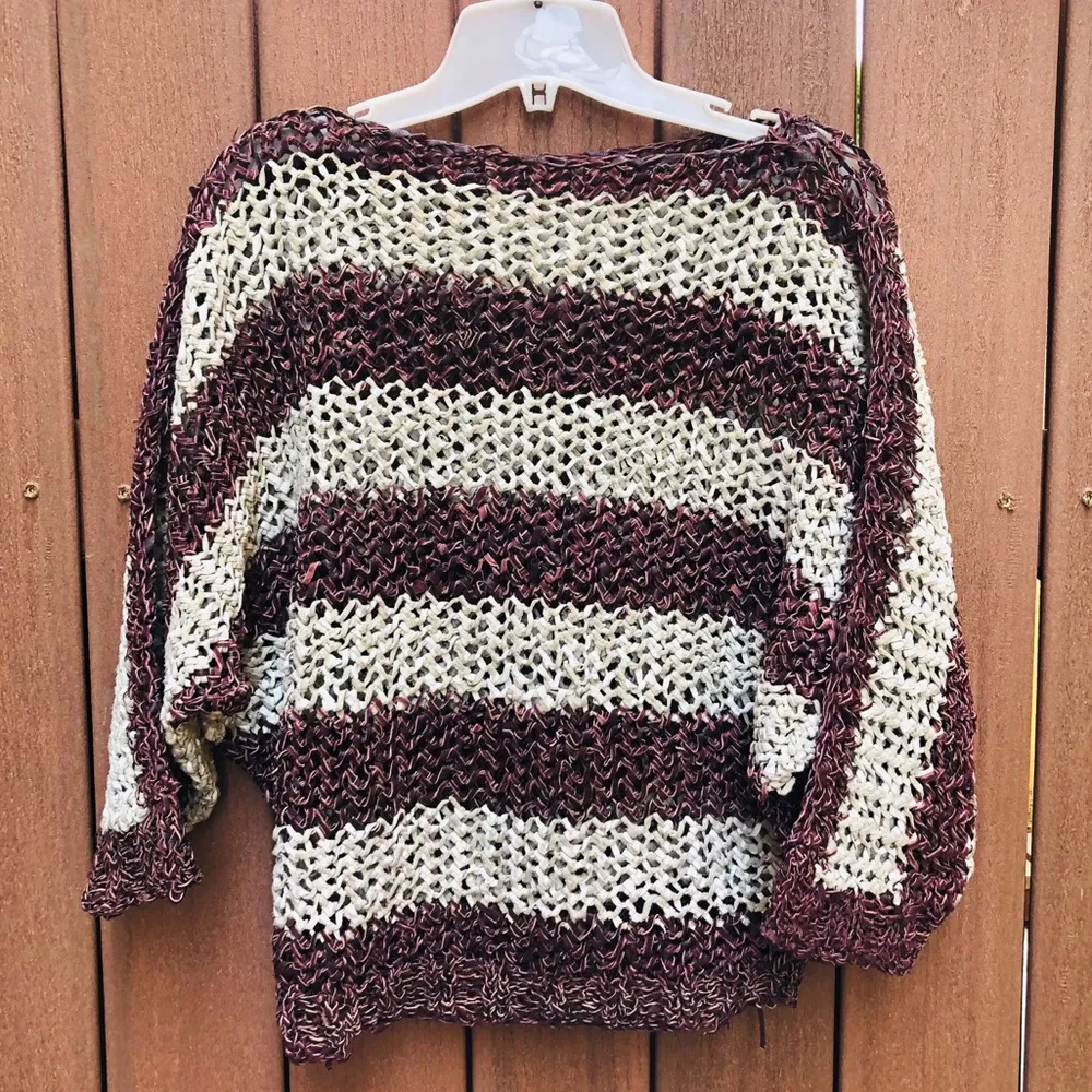 Handknit leather dolman sleeve sweater Size undefined - Image 2