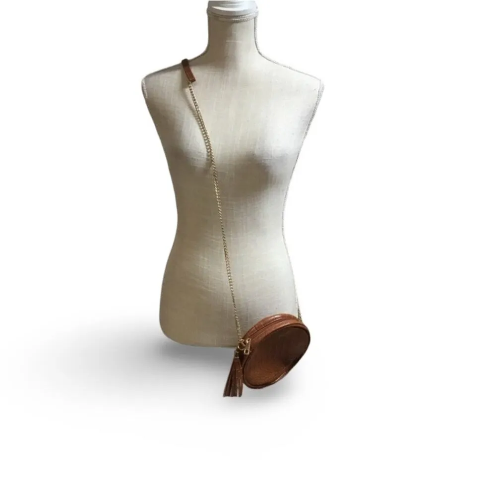 Crossbody Purse for Women Small Round Crossbody Bags Shoulder Handbags Brown - Image 4