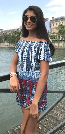 Blue Rain Off The Shoulder Romper - Image 5