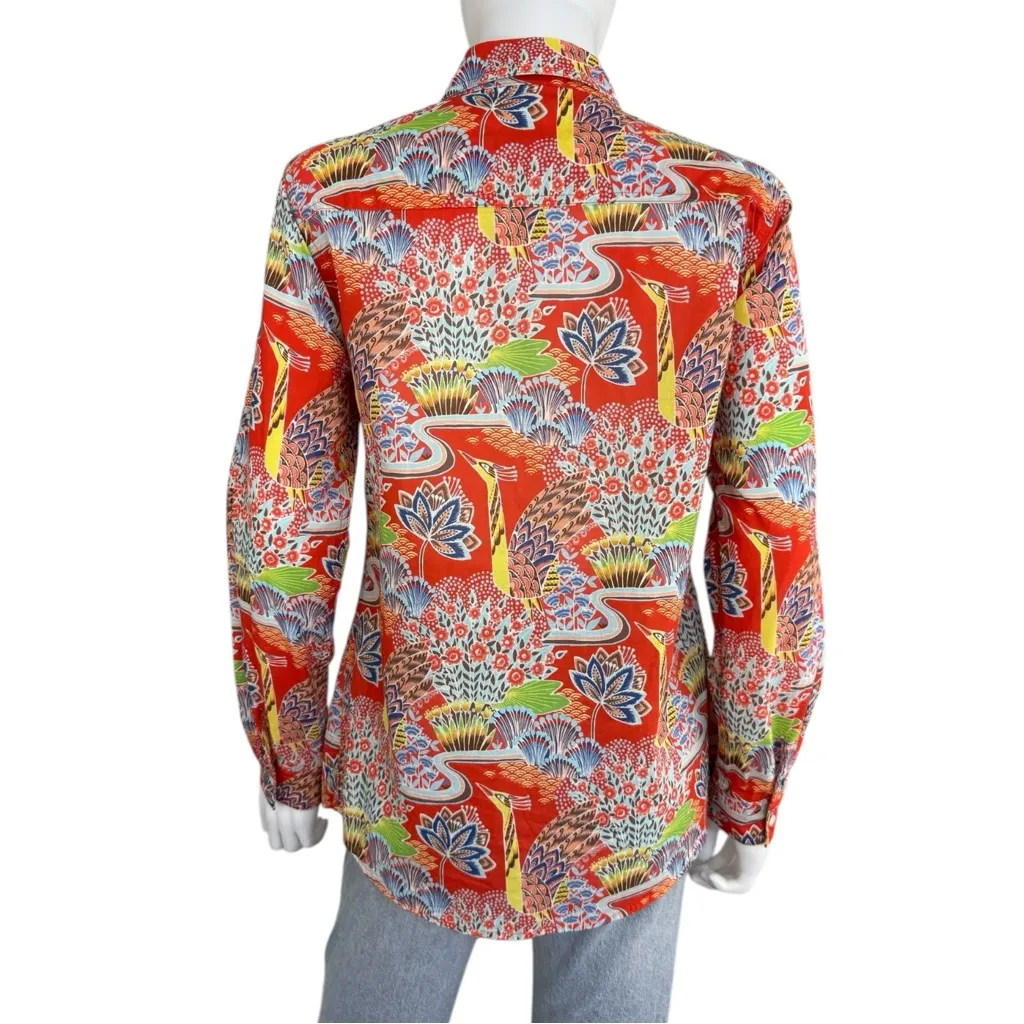 J. McLaughlin 100% Cotton Paisley Print Button-down Shirt Size S - Image 3