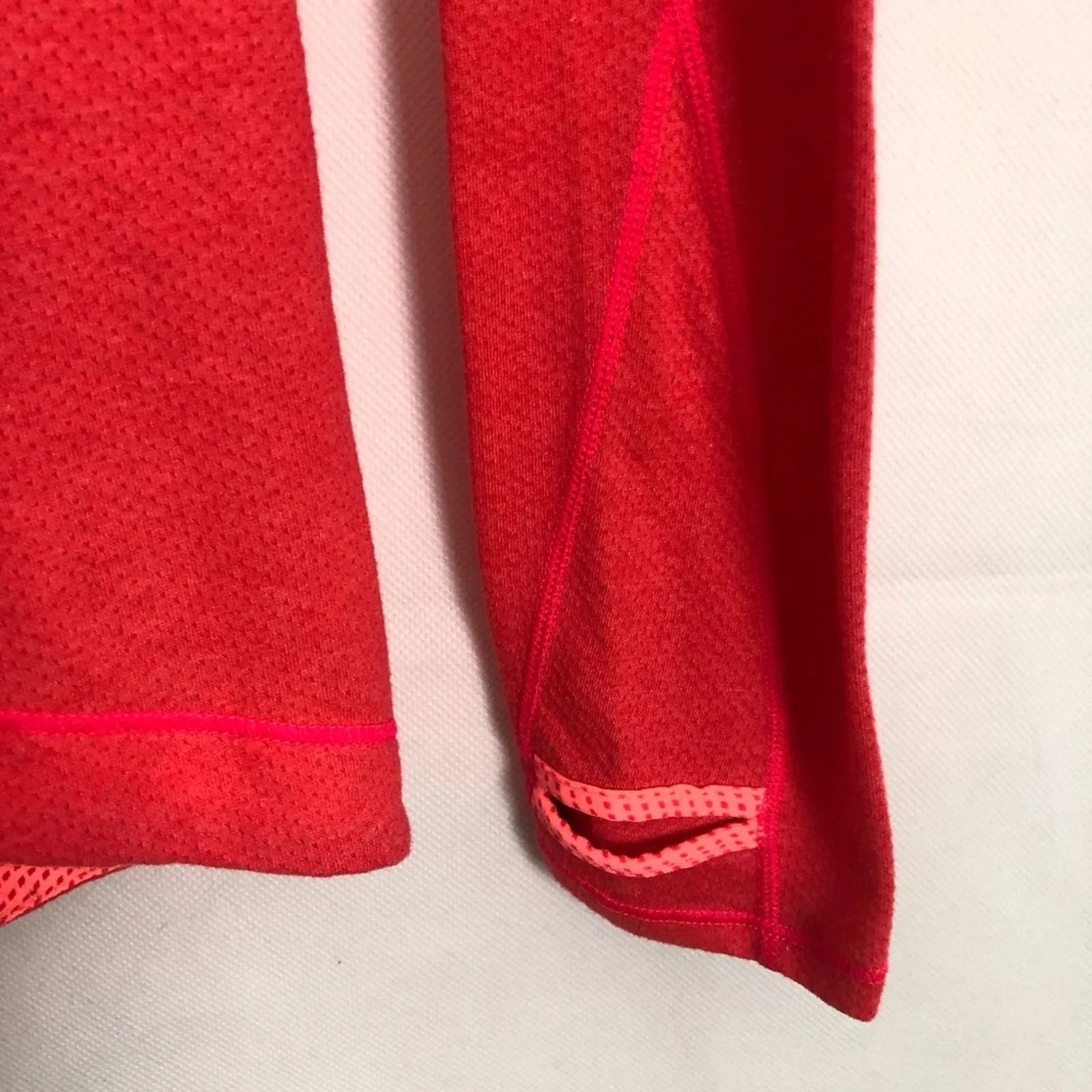 New Balance Dry Neon Orange Thumbhole Hoodie Size XS - Image 6