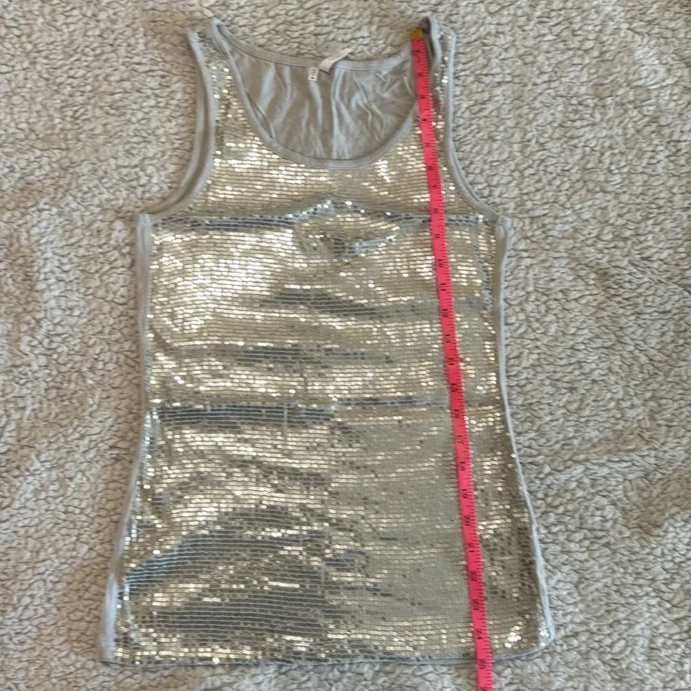 Studio Y Gray and Silver Sequin Stretchy Tank. medium - Image 2