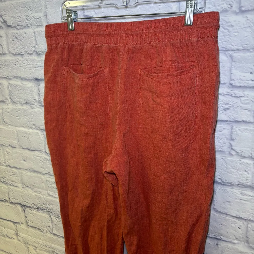 Athleta Retreat Linen Jogger Women’s Size 12 Soft Persimmon Orange Coral - Image 11