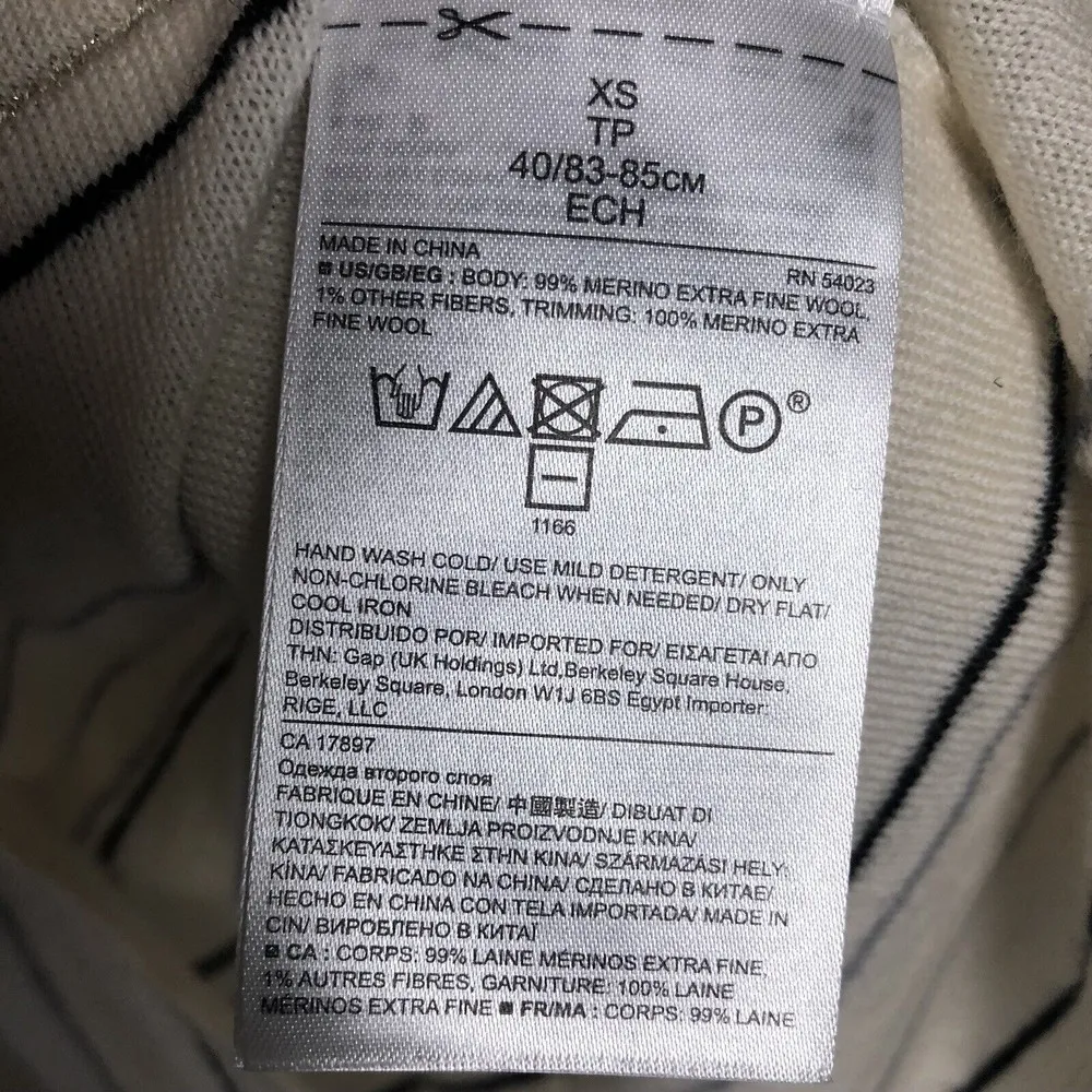 Banana Republic Merino Wool Ivory Striped Lightweight Sweater C6 - Image 6