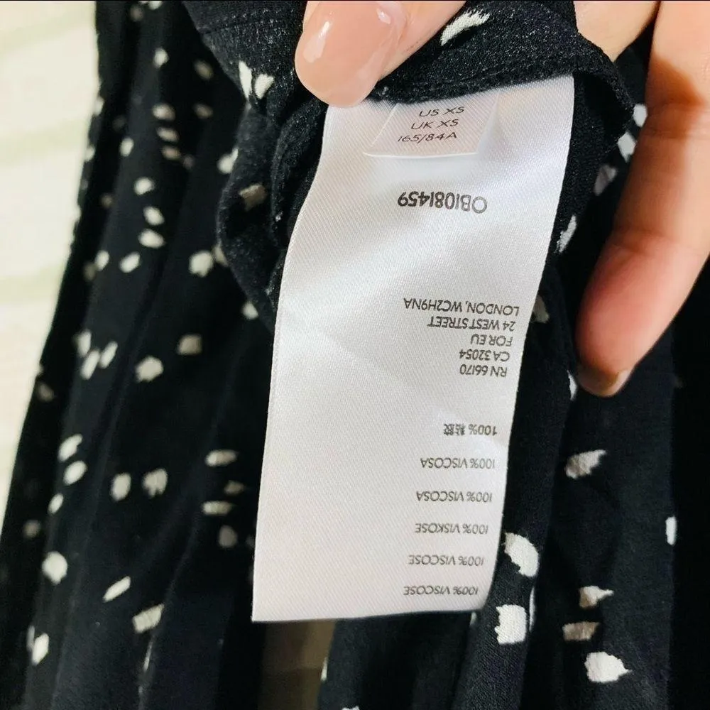 Anthropologie Maeve Black Dotty Peplum Long Sleeve Blouse Size XS - Image 6