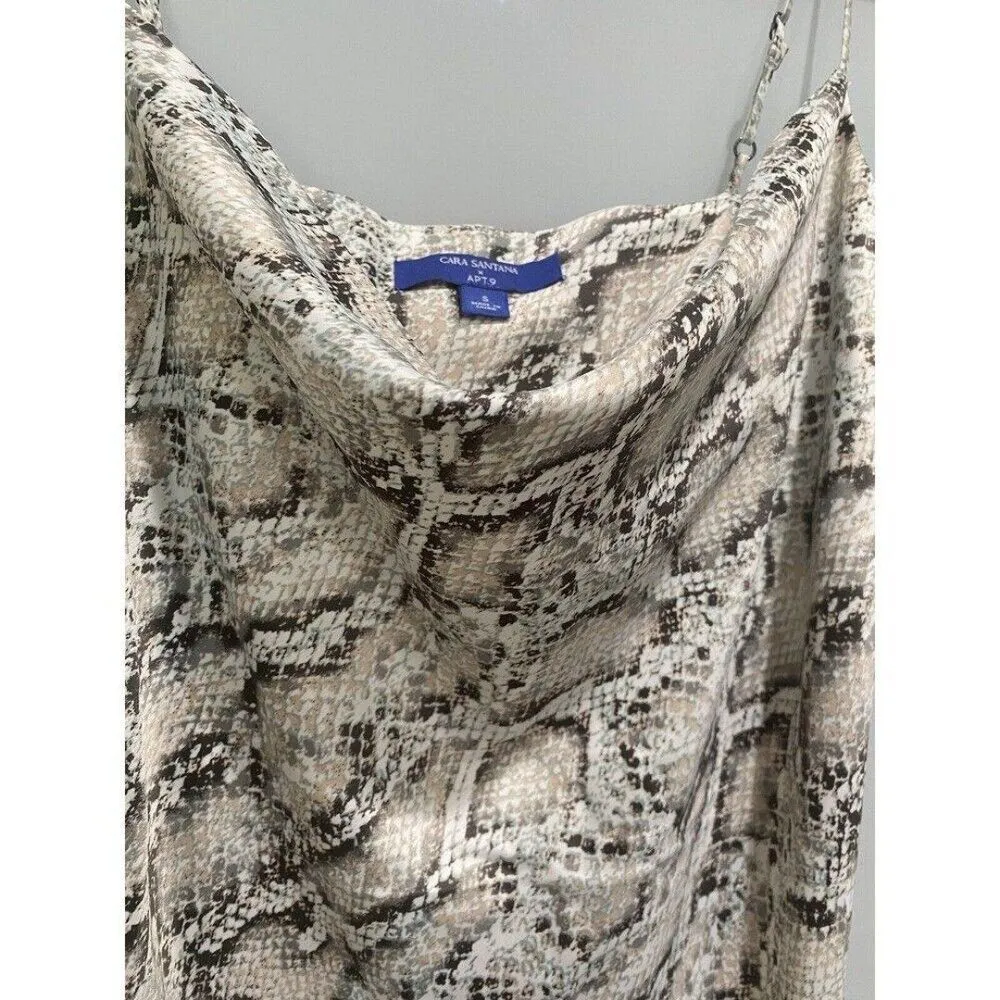 Carla Santana x Apt 9 Women's Long Snake Print Silky Flowly Slip On Dress Sz S - Image 2