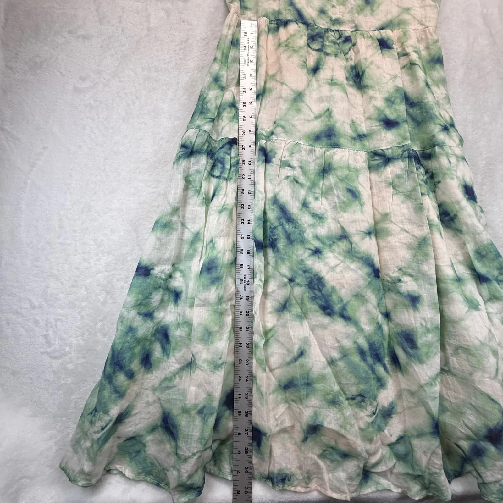 Johnny Was Workshop Maxi Dress Marble puff‎ sleeve Embroidered Neckline XS - Image 4