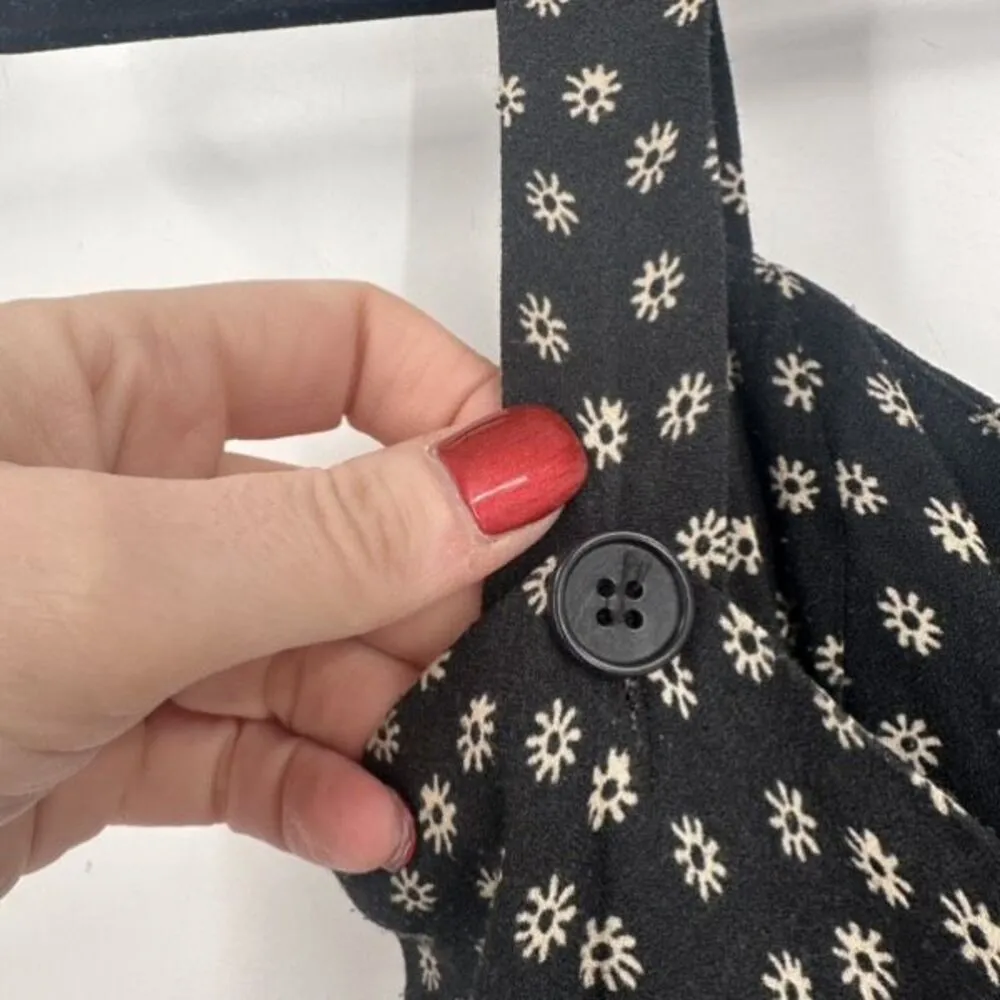 Reformation Ditzy Micro Floral Black‎ Wide Leg Sleeveless Jumpsuit Size XS - Image 4