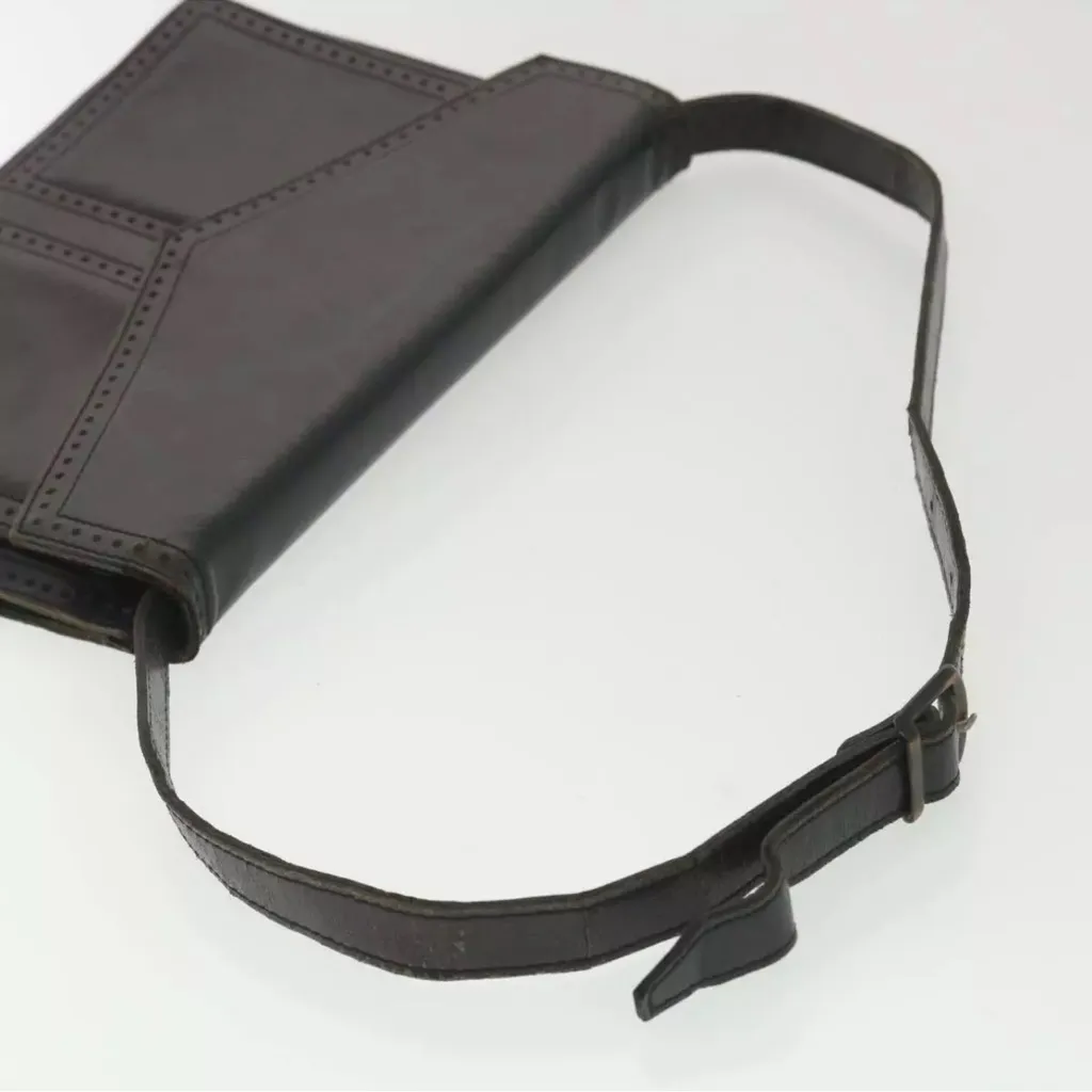 Yves Saint Laurent Dark Navy Leather Shoulder Bag Black - Image 7