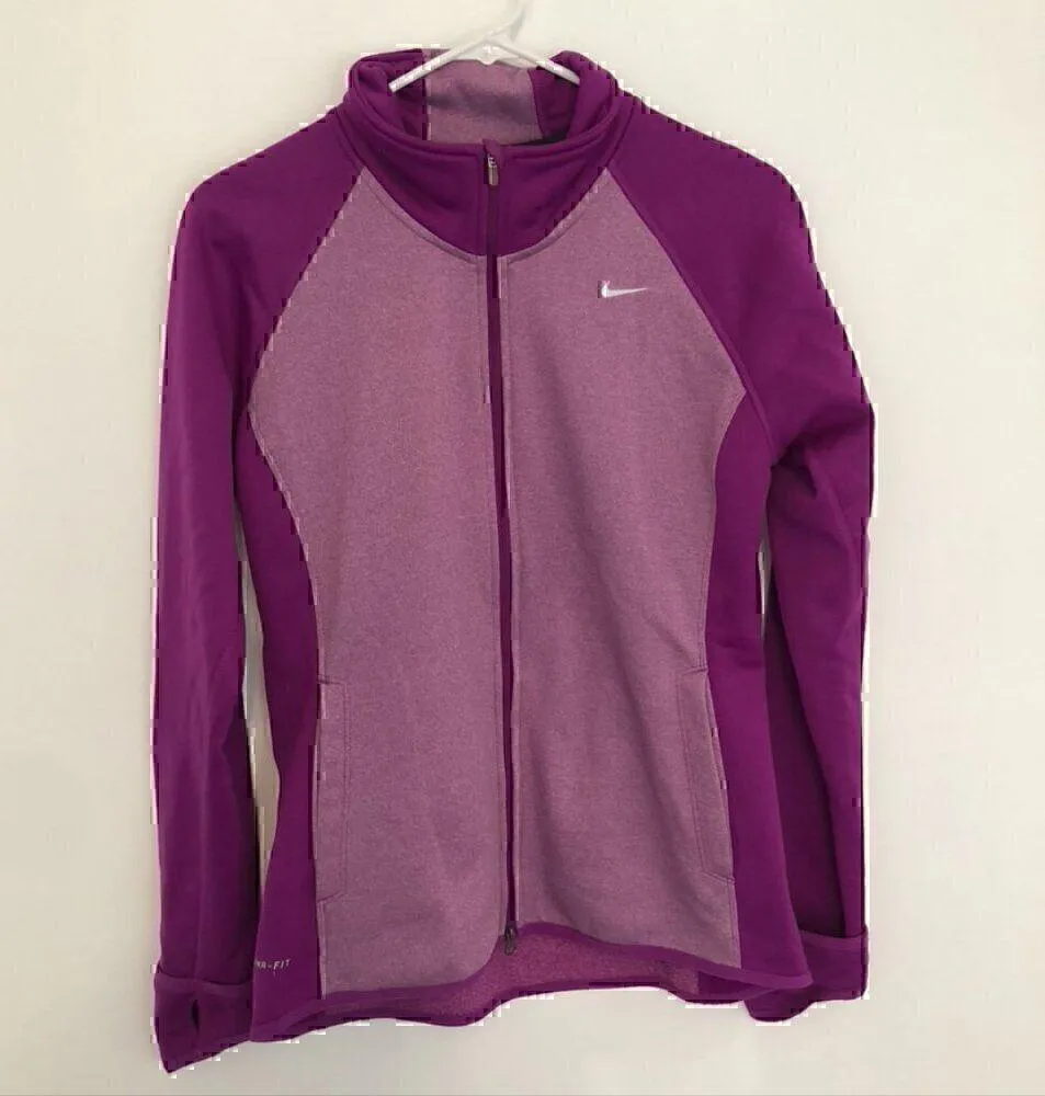 NIKE RUNNING Therma Fit Purple Colorblock Fleece Line Full Zip Sweatshirt Jacket - Image 5
