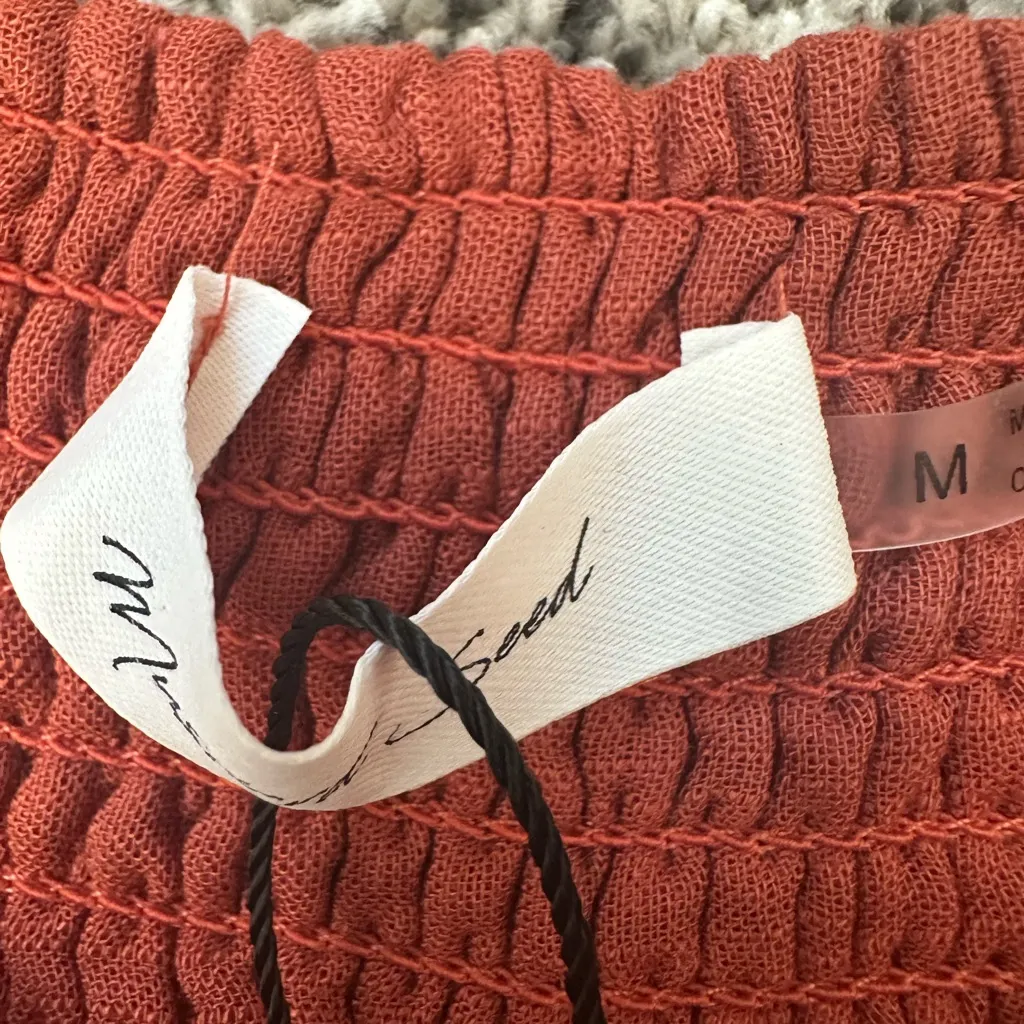 Women's Ruffled Rust Shorts Brown Size M - Image 2