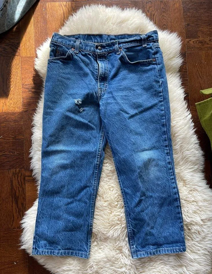 80s vintage orange tab Levi’s 918s medium stone wash true denim - Image 3