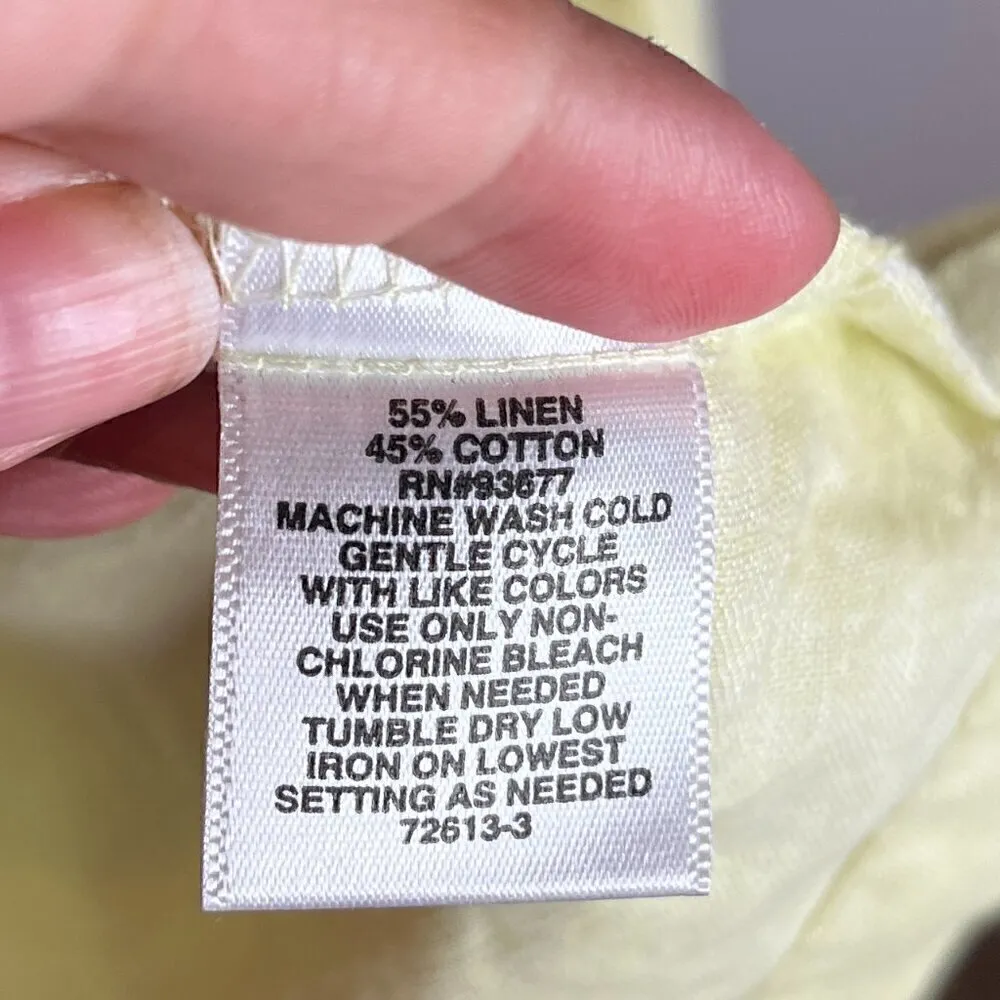 Vintage Liz Claiborne yellow linen blend dress - Image 4