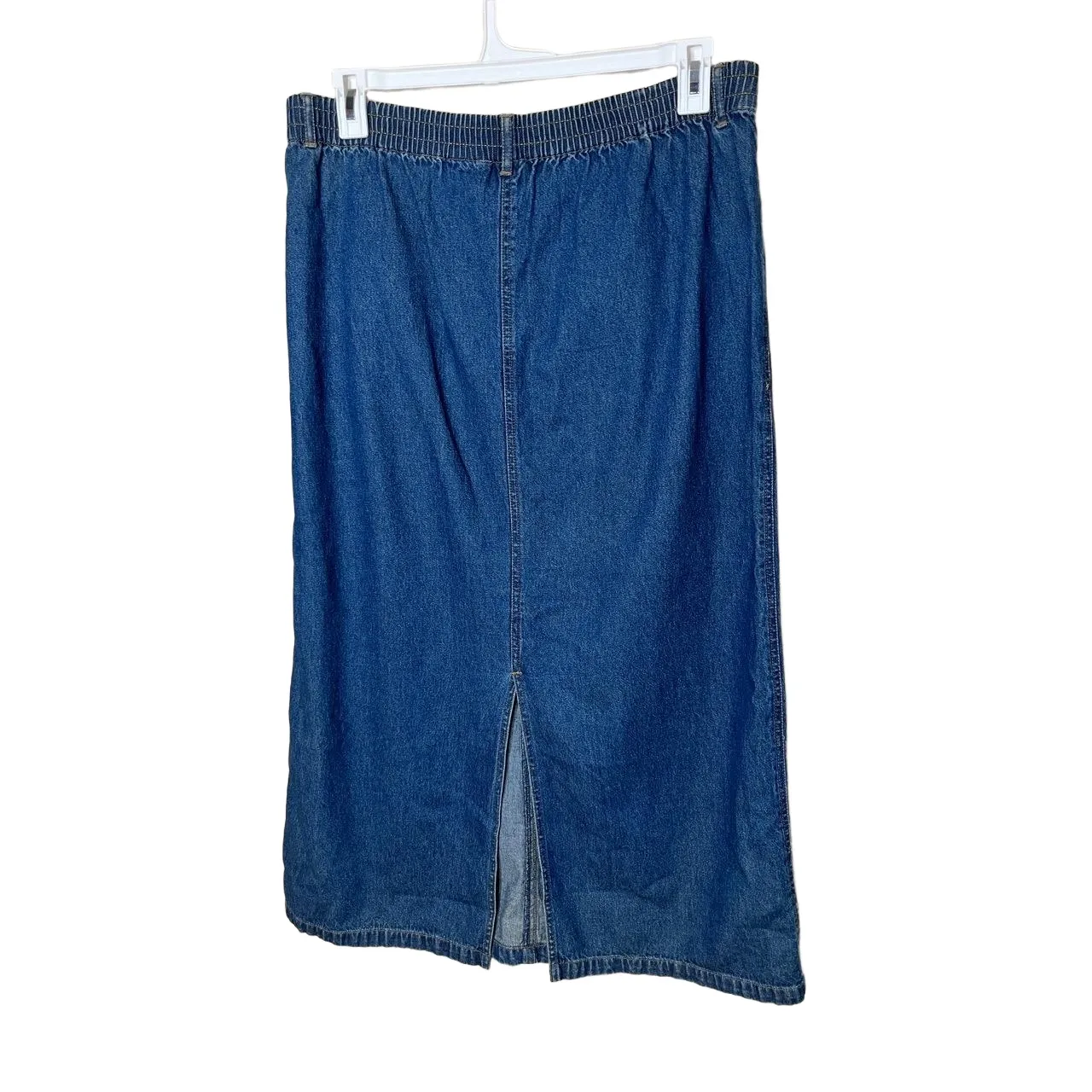 Vintage‎ Longaberger Homestead Denim Star Patch Maxi Skirt XL Blue - Image 6