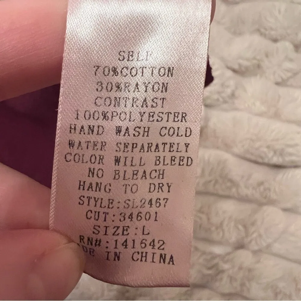 Maroon Lace Sleeve Tunic Dress Long Sleeve Boho Casual Chic Comfy Size Ln Red Size L - Image 8