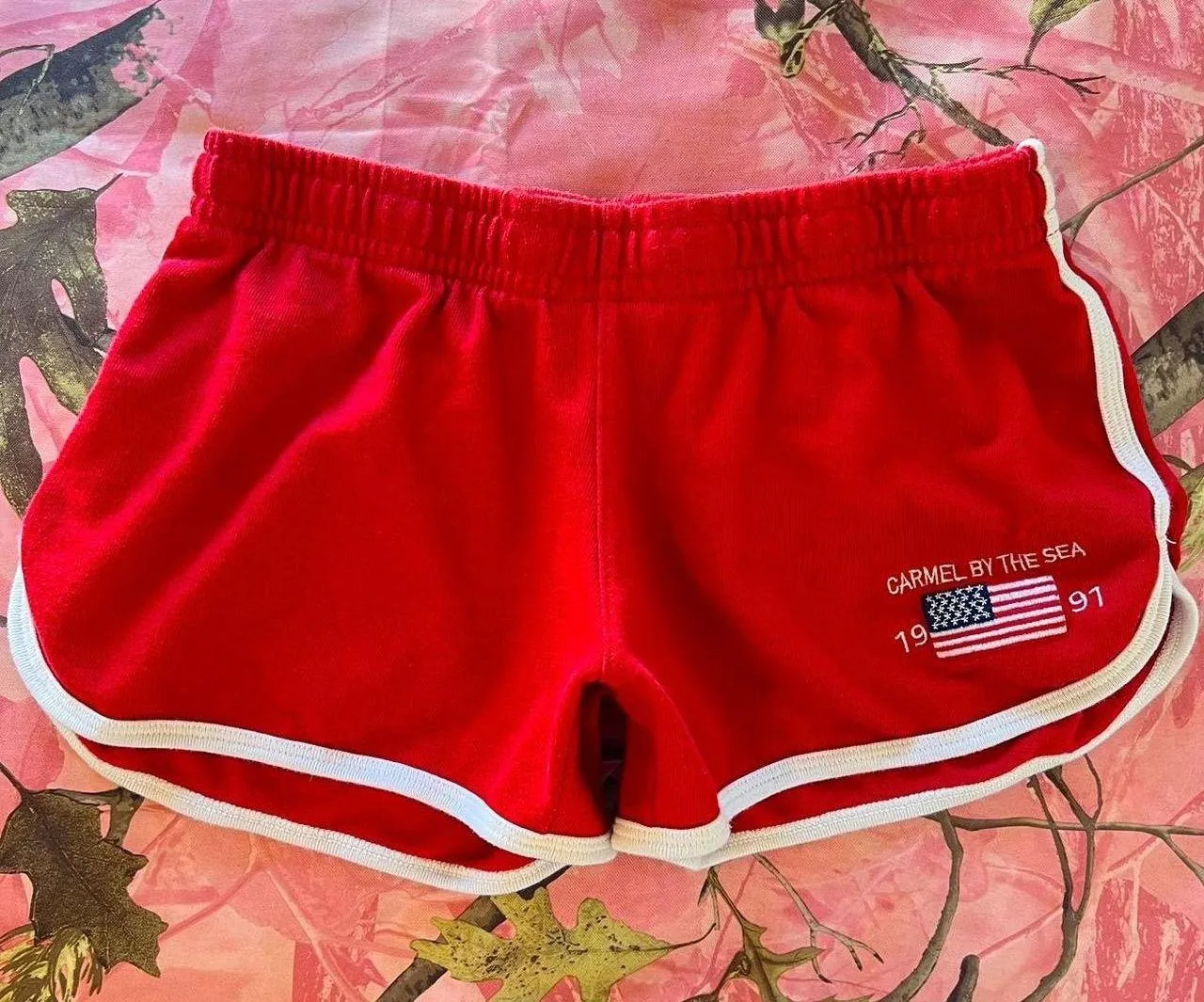red american flag mini lounge shorts - Image 3