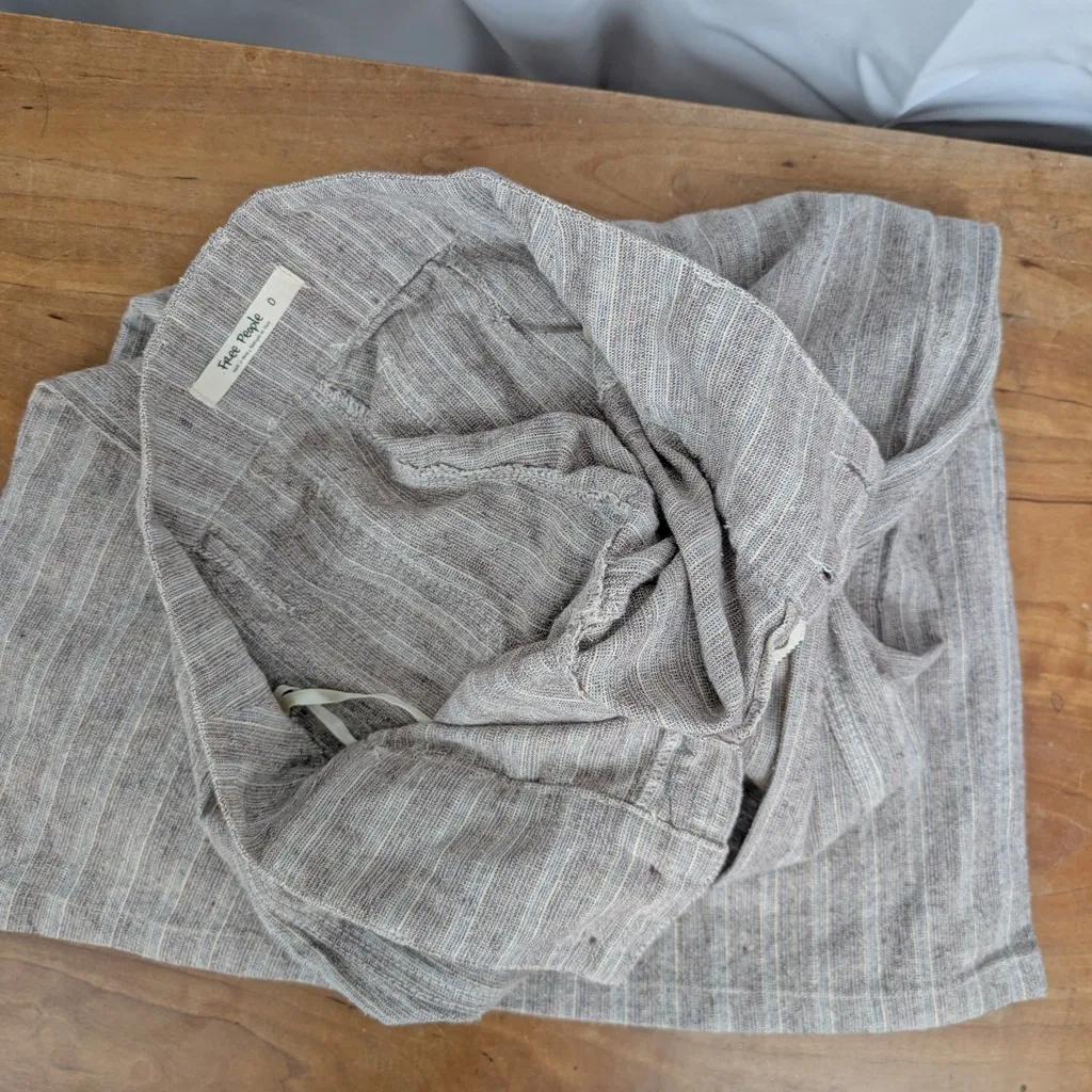 Free People Super Flared Cotton-Linen Blend Pants 0 - Image 4