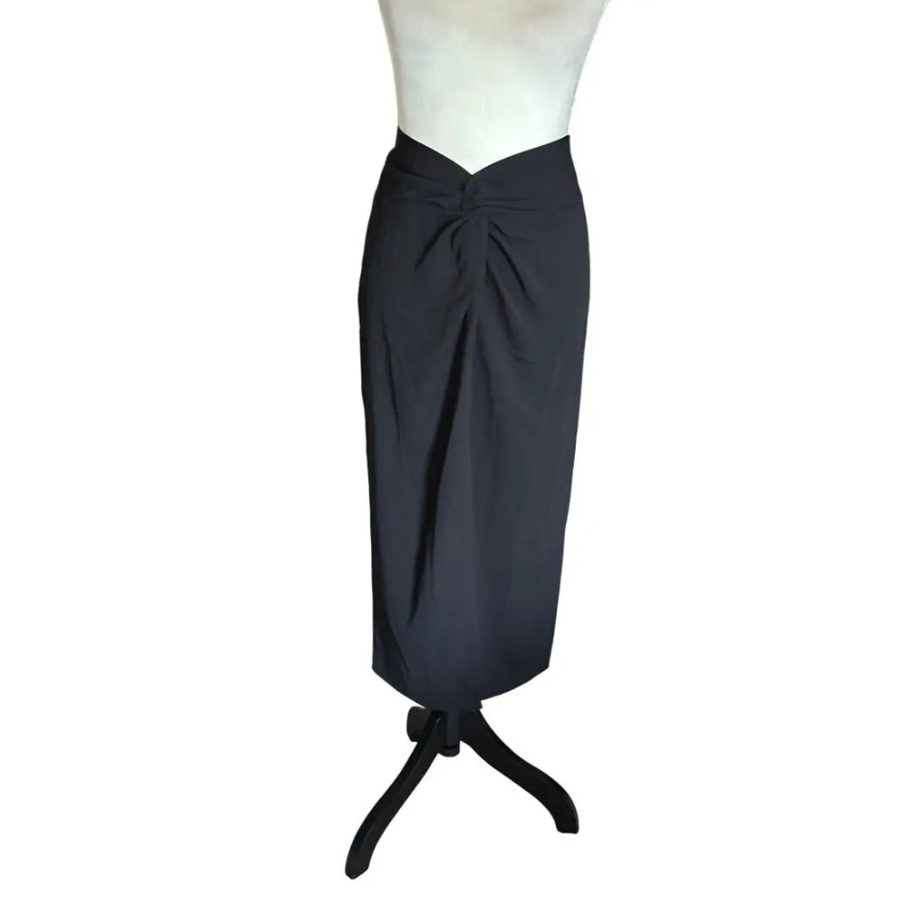 Open Edit Twist Front Knot-Front Midi Skirt Sz L Stylish Classy Lightweight - Image 2