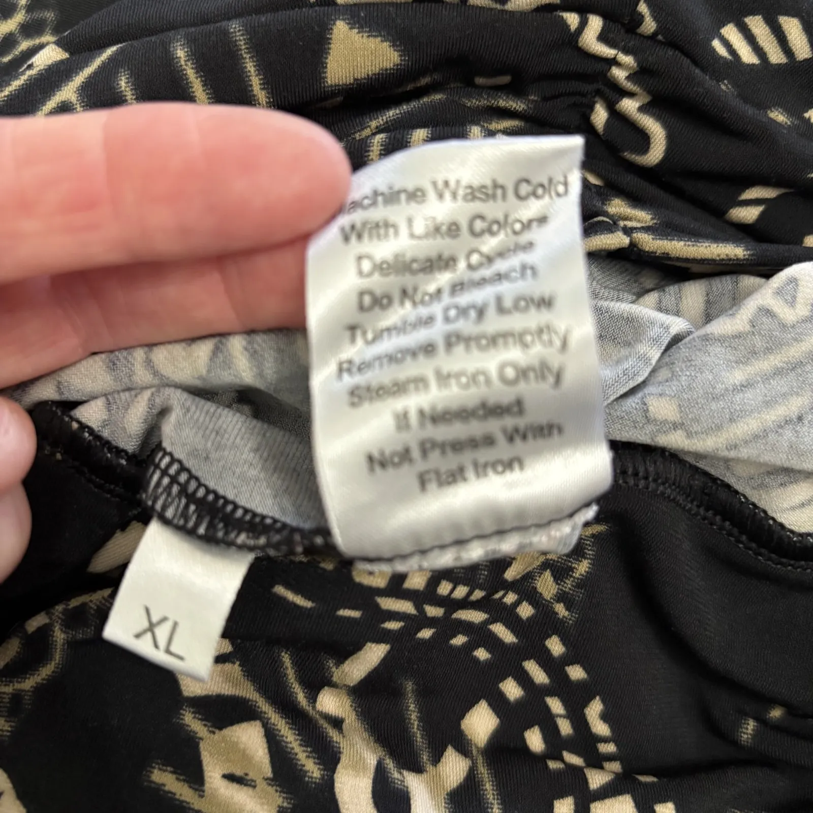 Cabi Palazzo Pants Wide Leg Womens XL Black Tan Cropped Pull On Slinky Safari - Image 7