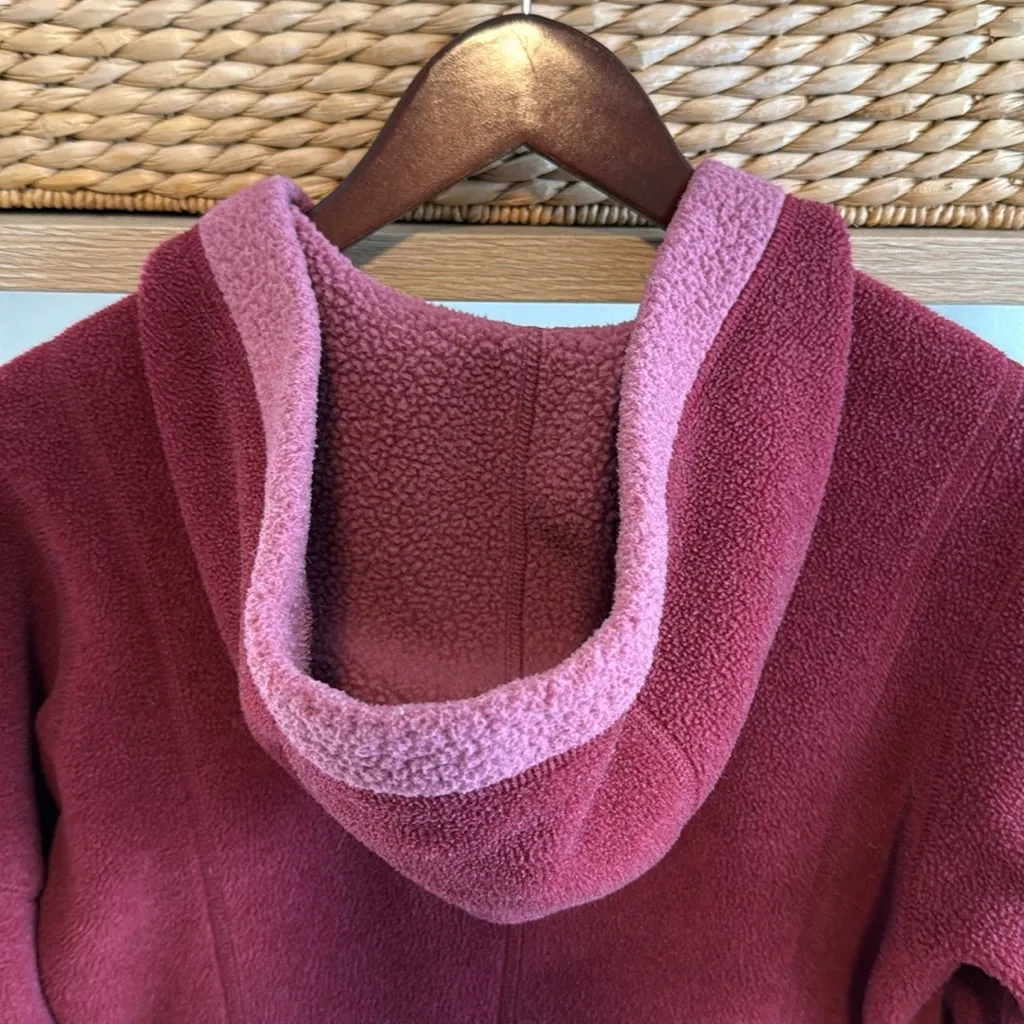 Patagonia Synchilla Fully Zipped Hooded Fleece Maroon & Pink Jacket, S - Image 7