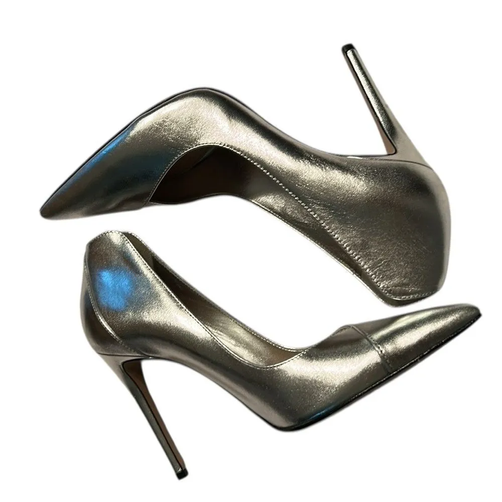 SCHUTZ Metallic Silver High Heel Leather Pumps(Size 8B) - Image 3