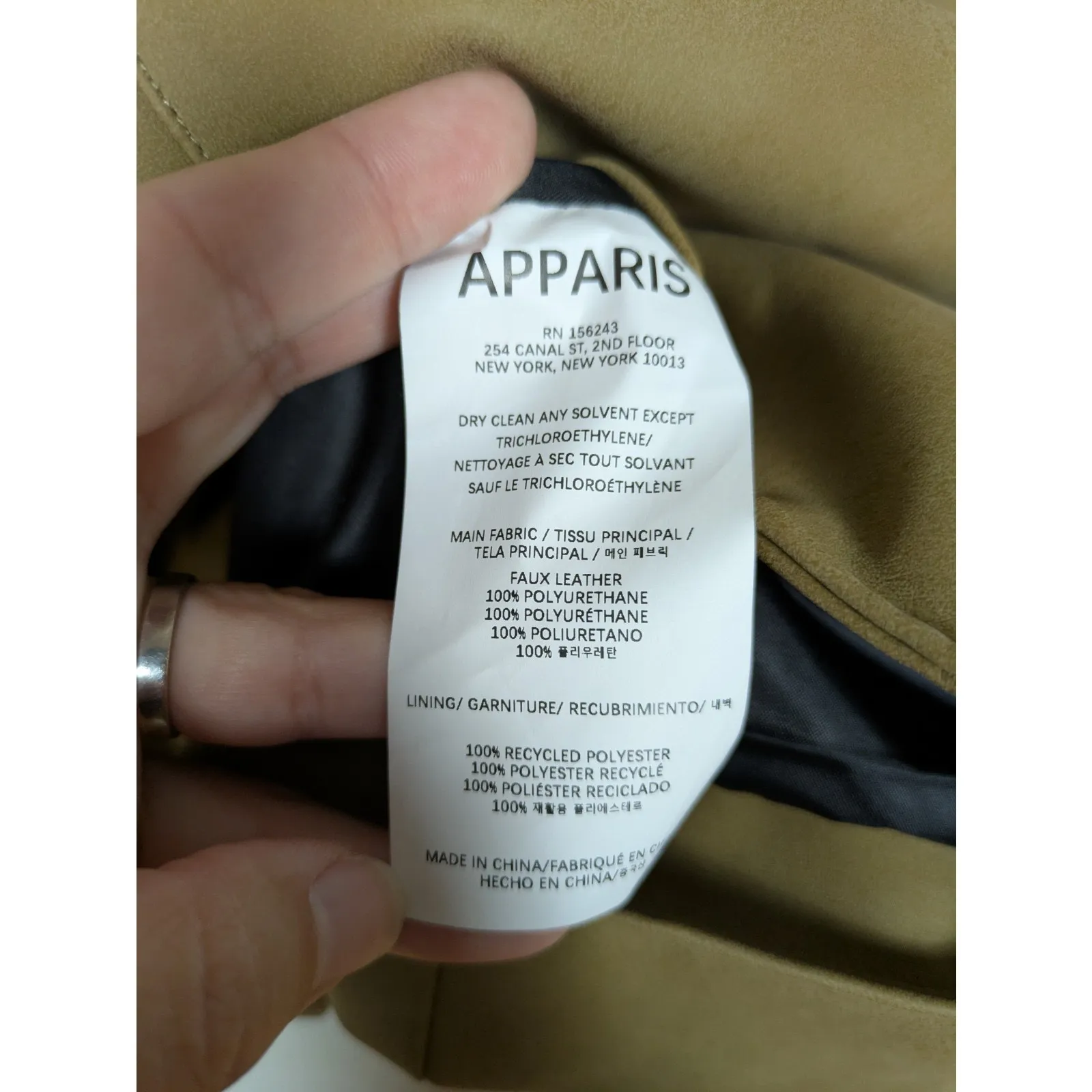 APPARIS Indio Jacket in Sepia Sueded Faux Leather Short Coat Women's Large Tan - Image 7