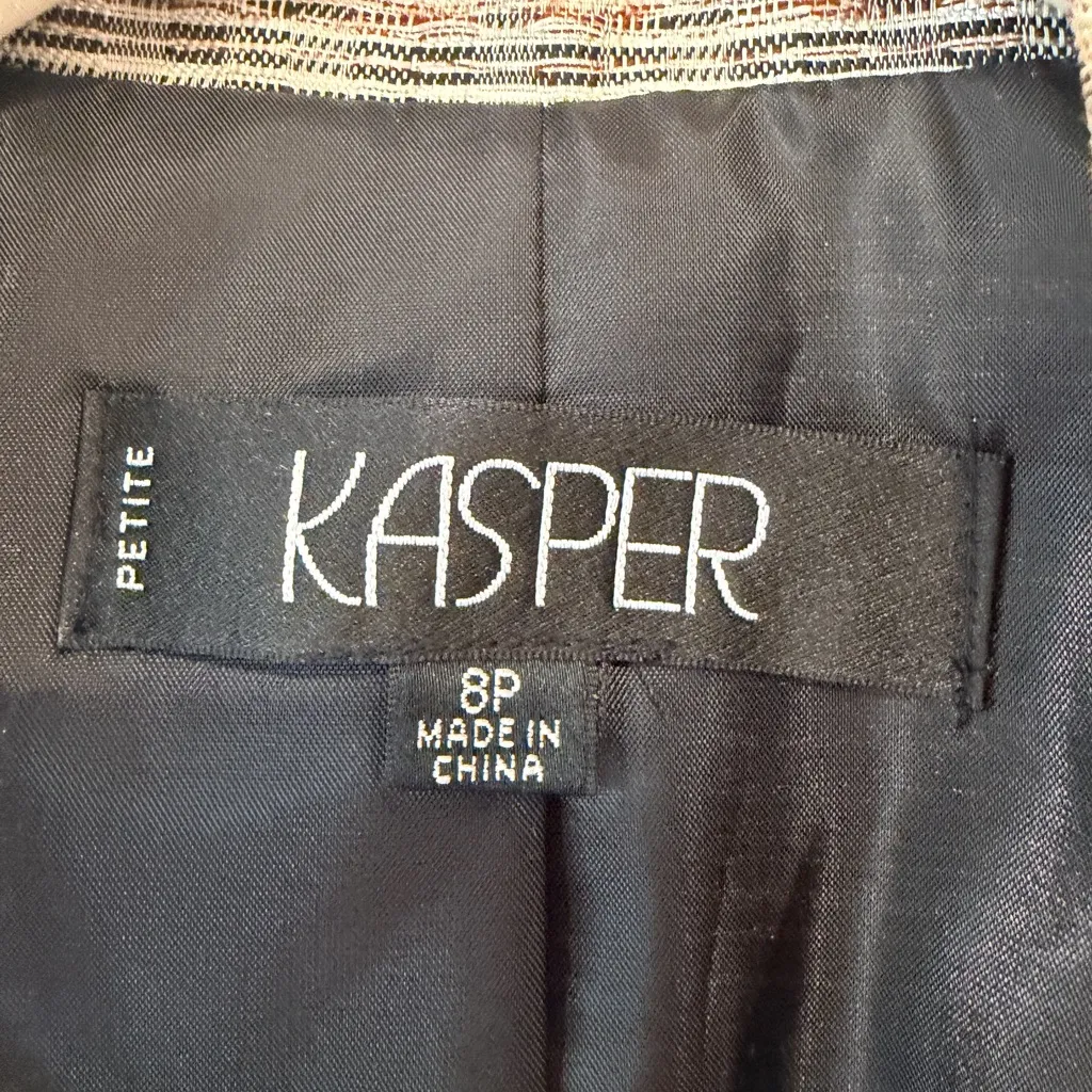 Kasper  Tailored Checkered Tweed Suit Blazer – Petite 8P - Image 2