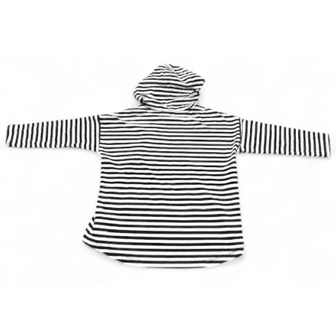 Chaps Women’s Size Small Black & White Striped Hoodie Clean-lined Preppy Coastal - Image 2