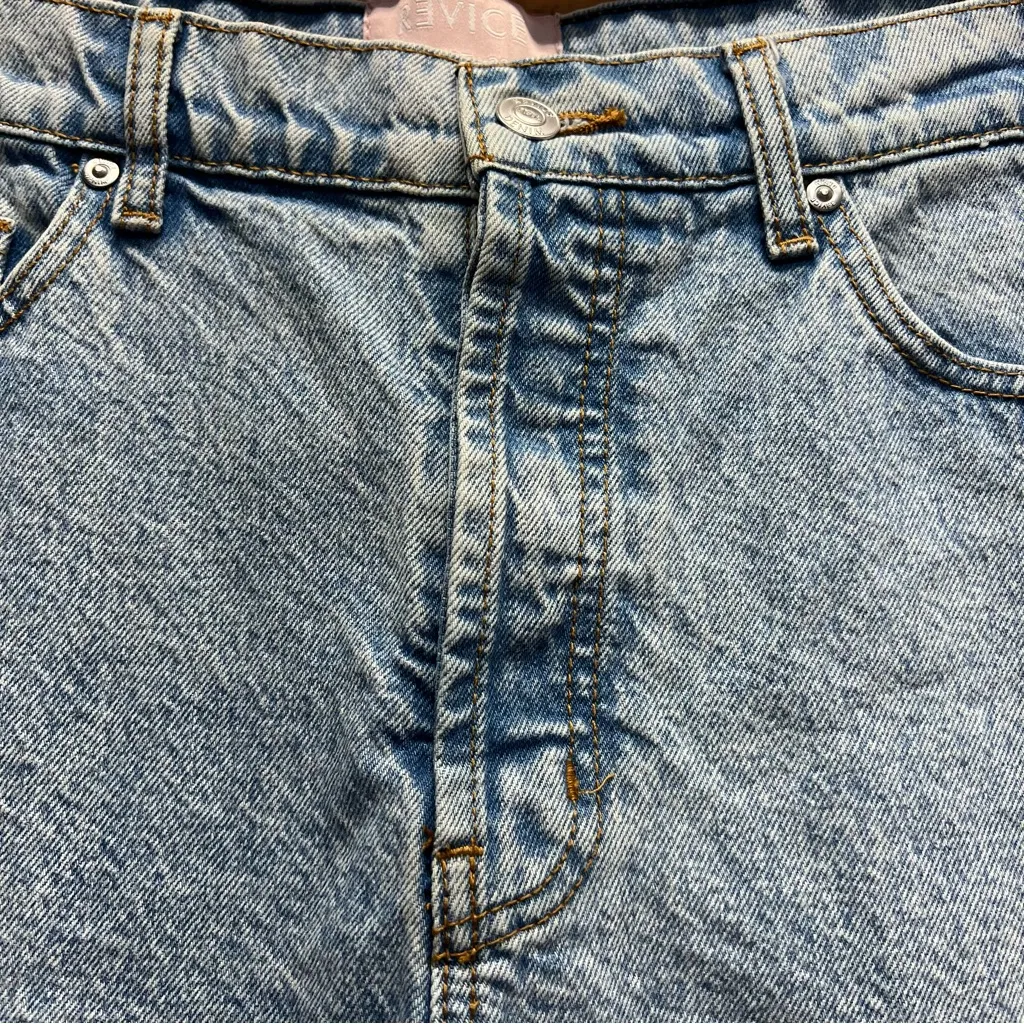 Vintage Revice Denim Cutoff Jean Shorts 100% Cotton High Rise Raw Hem Sz 30 Y2K - Image 4