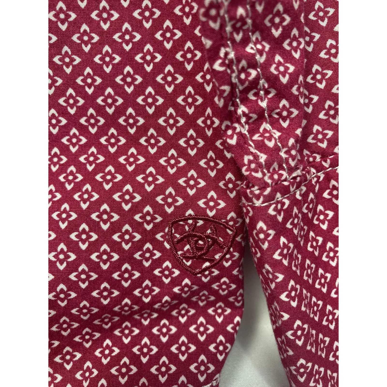 Ariat Red Patterned Western Shirt – Long Sleeve, Size XL‎ - Image 8