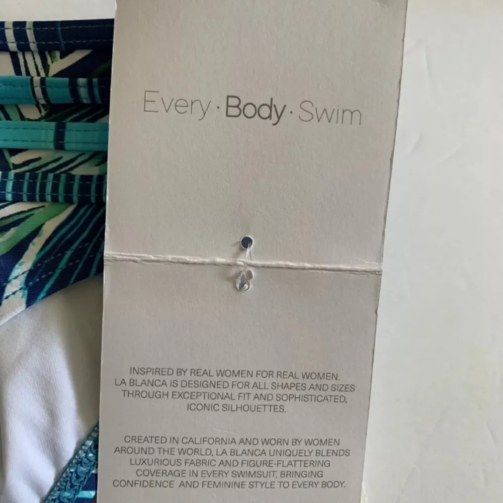 La Blanca Sketched Leaves Bikini Bottom 6 Small S New NWT Blue beautiful - Image 7