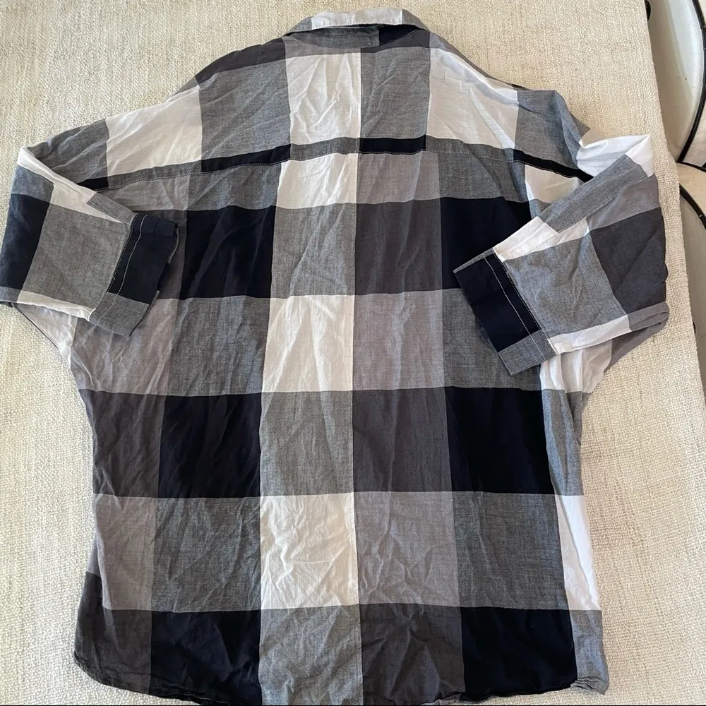 Loft Women’s Black Plaid Button Down Shirt - Image 9