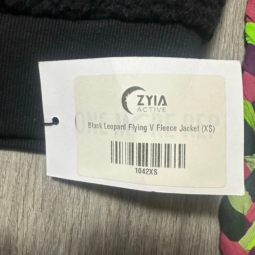 Zyia Active Black Leopard Flying Fleece Sherpa Jacket - Image 6