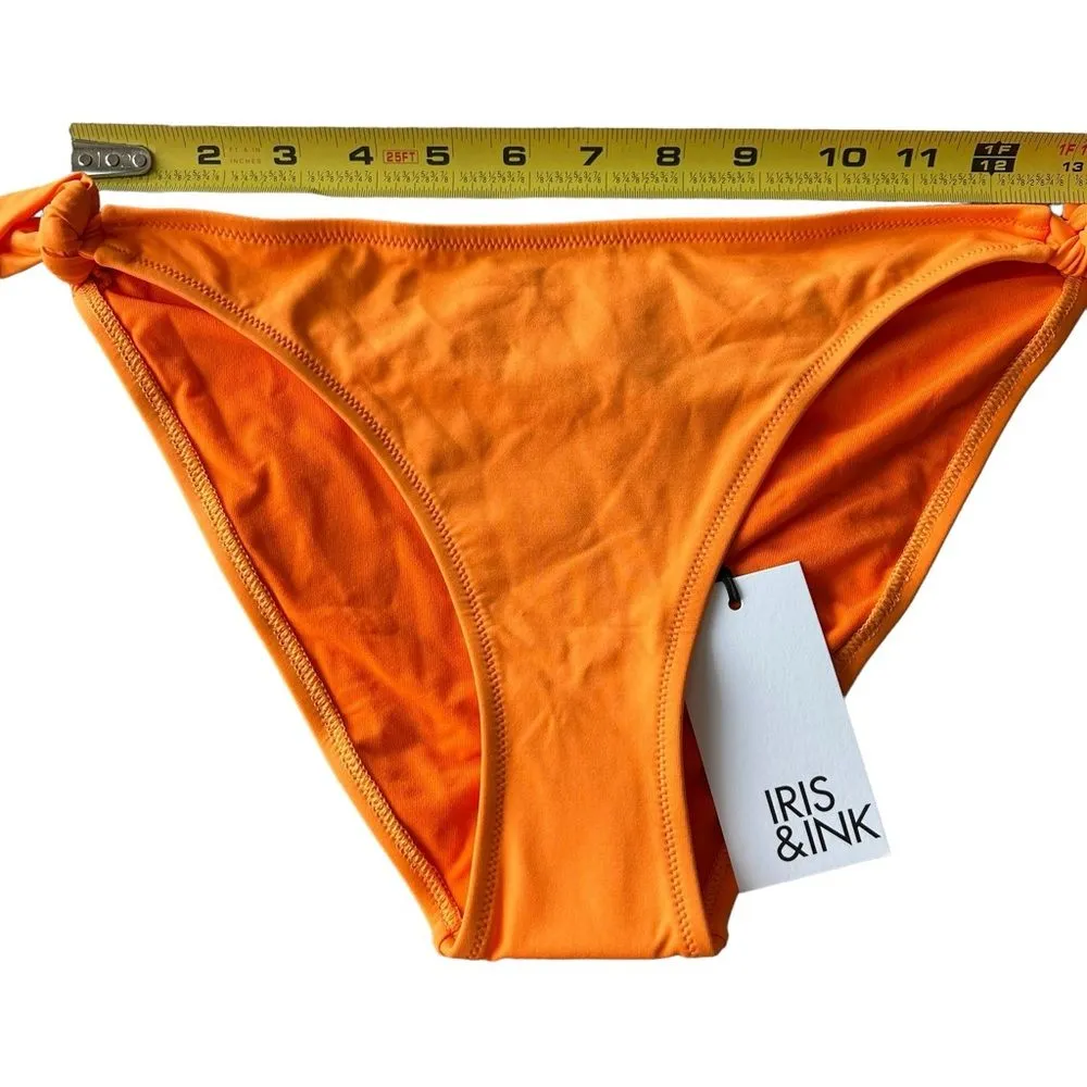 Iris & Ink Women’s M Dalia Ruched Bandeau Bikini Orange Removable Strap New Size M - Image 6
