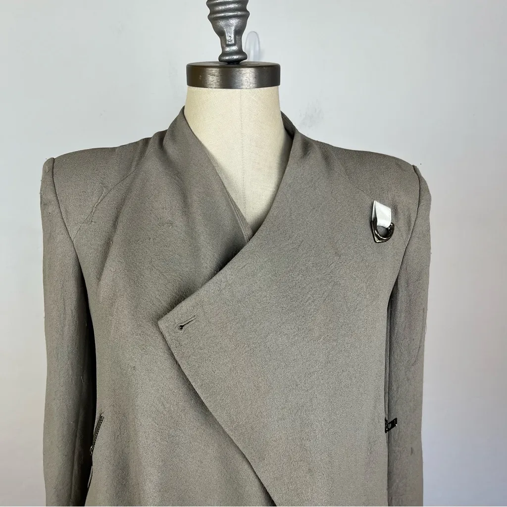 Helmut Lang Grey Asymmetrical Jacket - Image 3