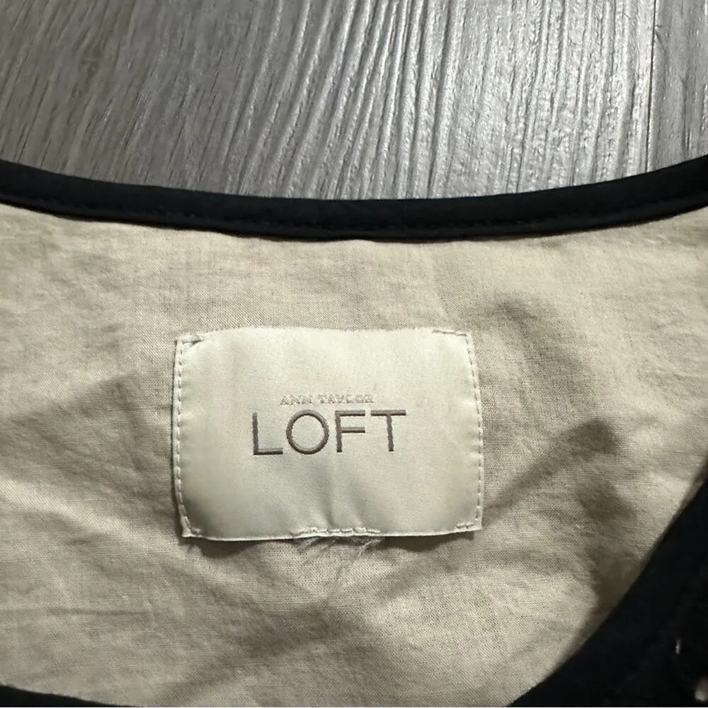 Ann Taylor Loft Black Eyelet Lace 3/4 Sleeve Button Front Jacket‎ Sz S - Image 4